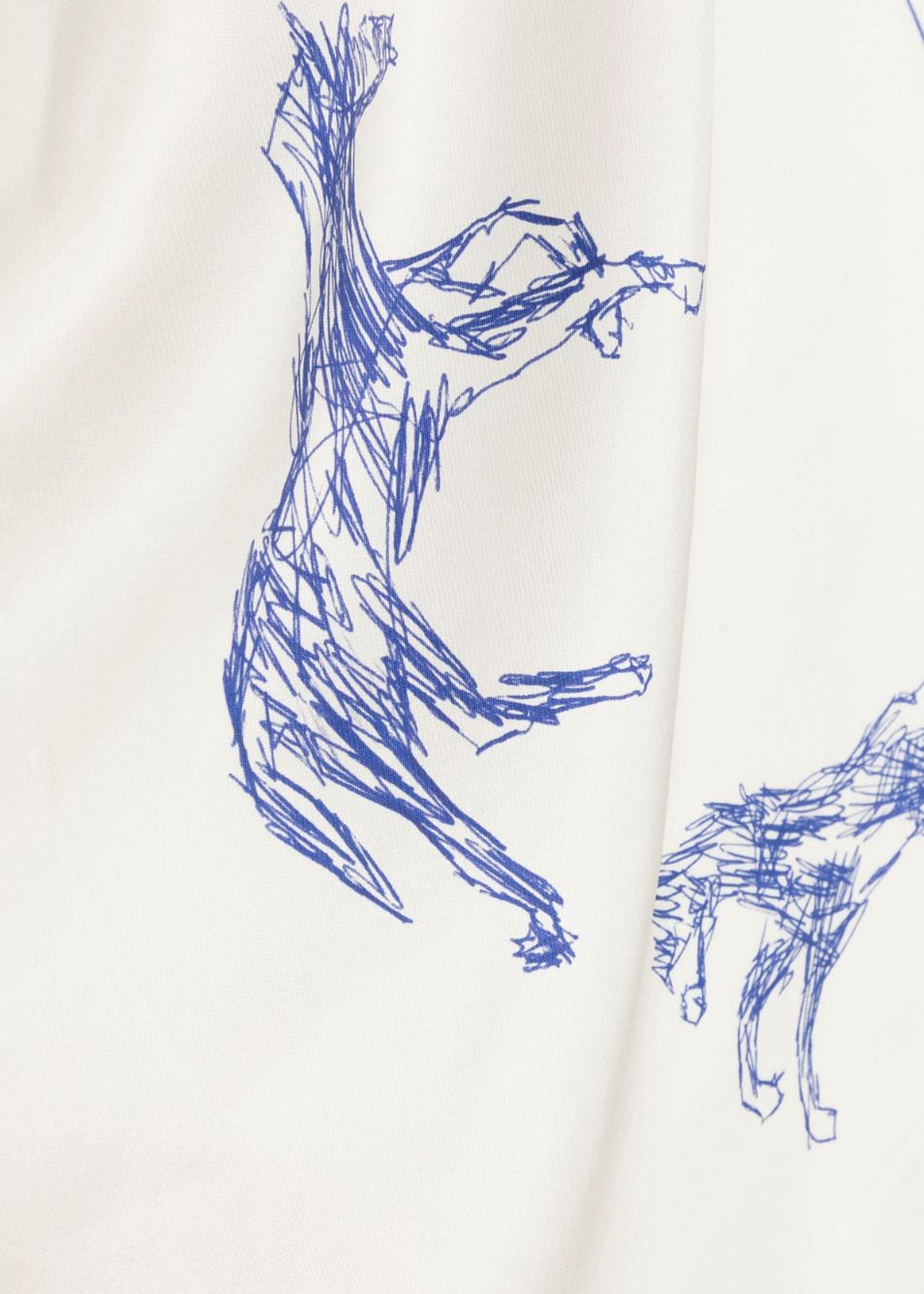 Róhe Silk Ballpoint Horse Scarf - Horse Print Ballpoint Blue sold by Frankie Shop product image thumbnail 4