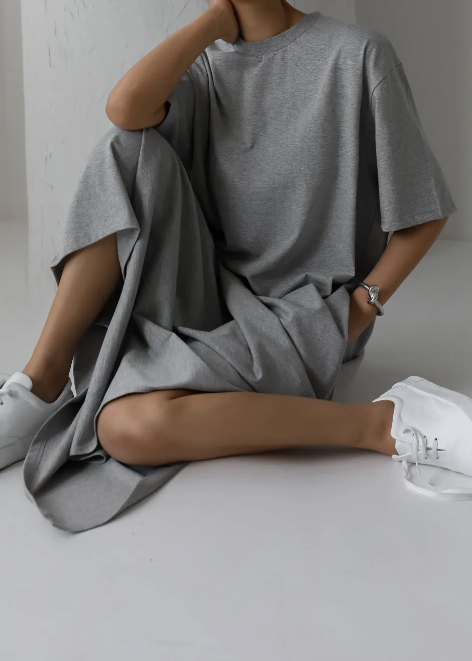 Lou Oversized Tee Dress - Heather Grey sold by Frankie Shop product image thumbnail 2