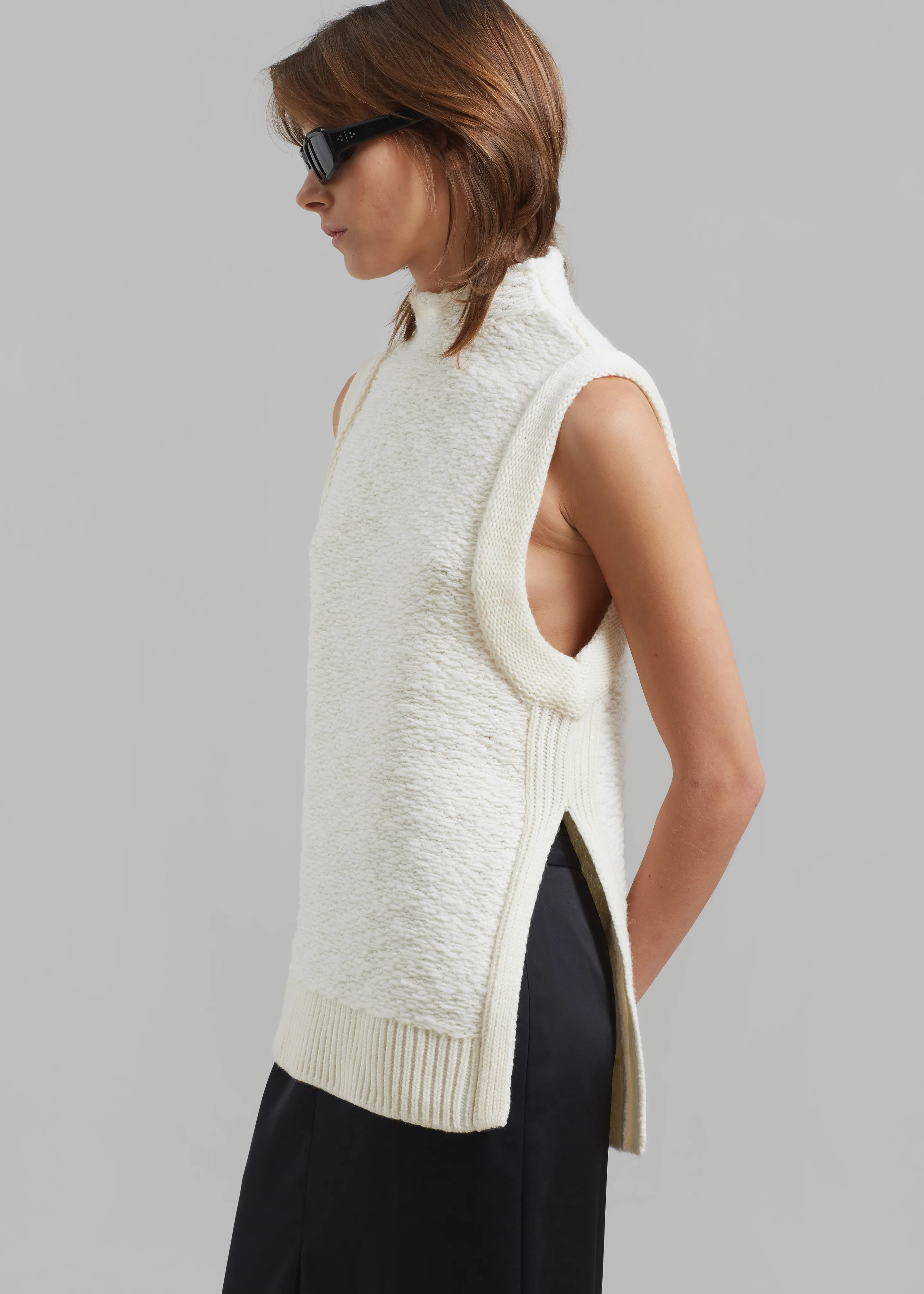 3.1 Phillip Lim Sleeveless Wool Jacquard Top - Ivory sold by Frankie Shop product image thumbnail 2