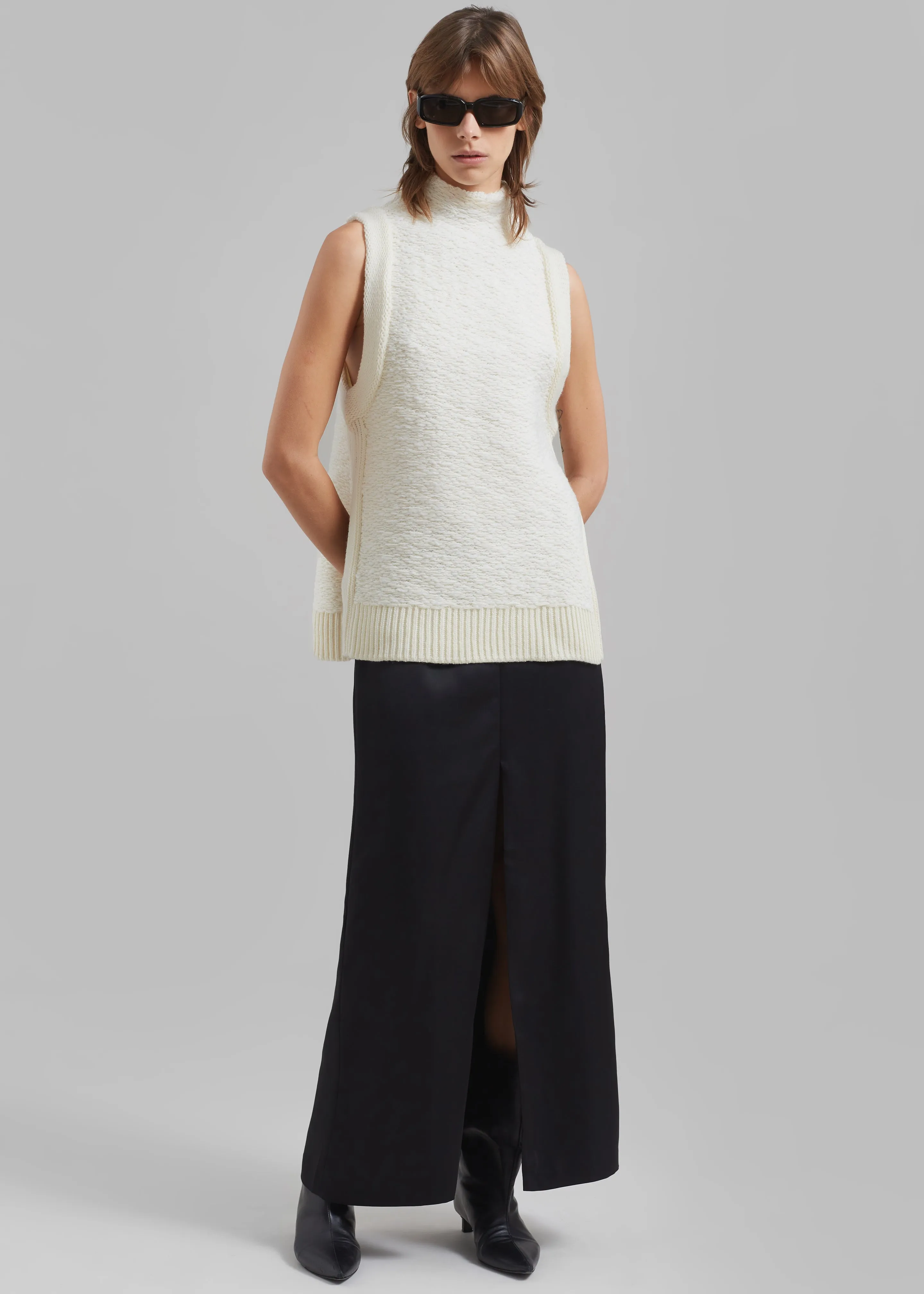 3.1 Phillip Lim Sleeveless Wool Jacquard Top - Ivory sold by Frankie Shop