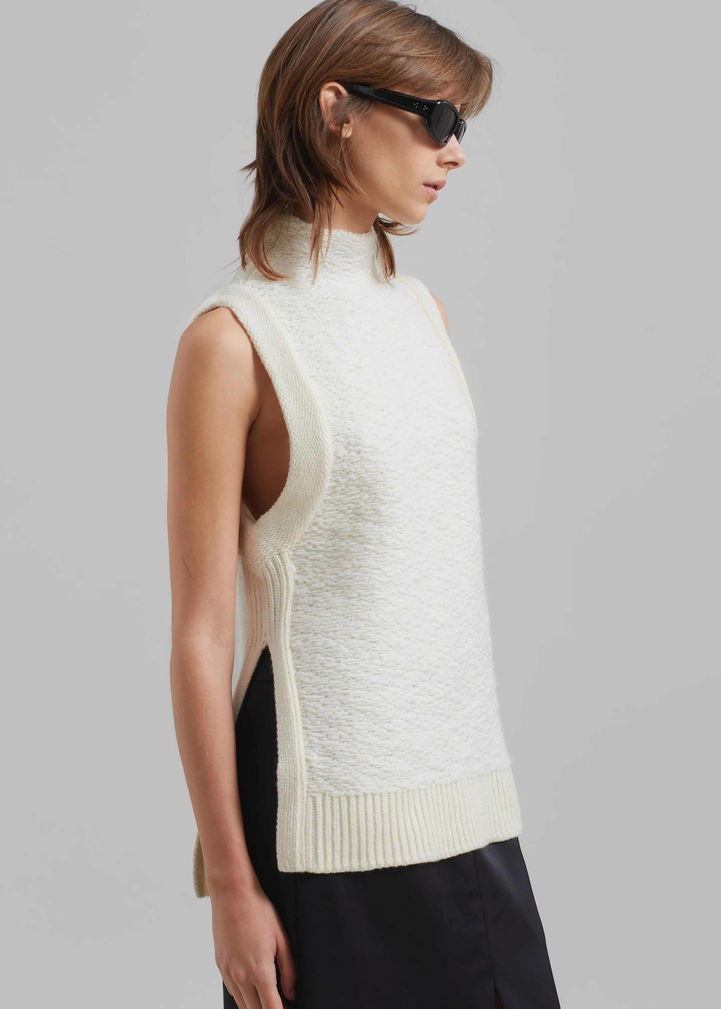 3.1 Phillip Lim Sleeveless Wool Jacquard Top - Ivory sold by Frankie Shop product image thumbnail 4