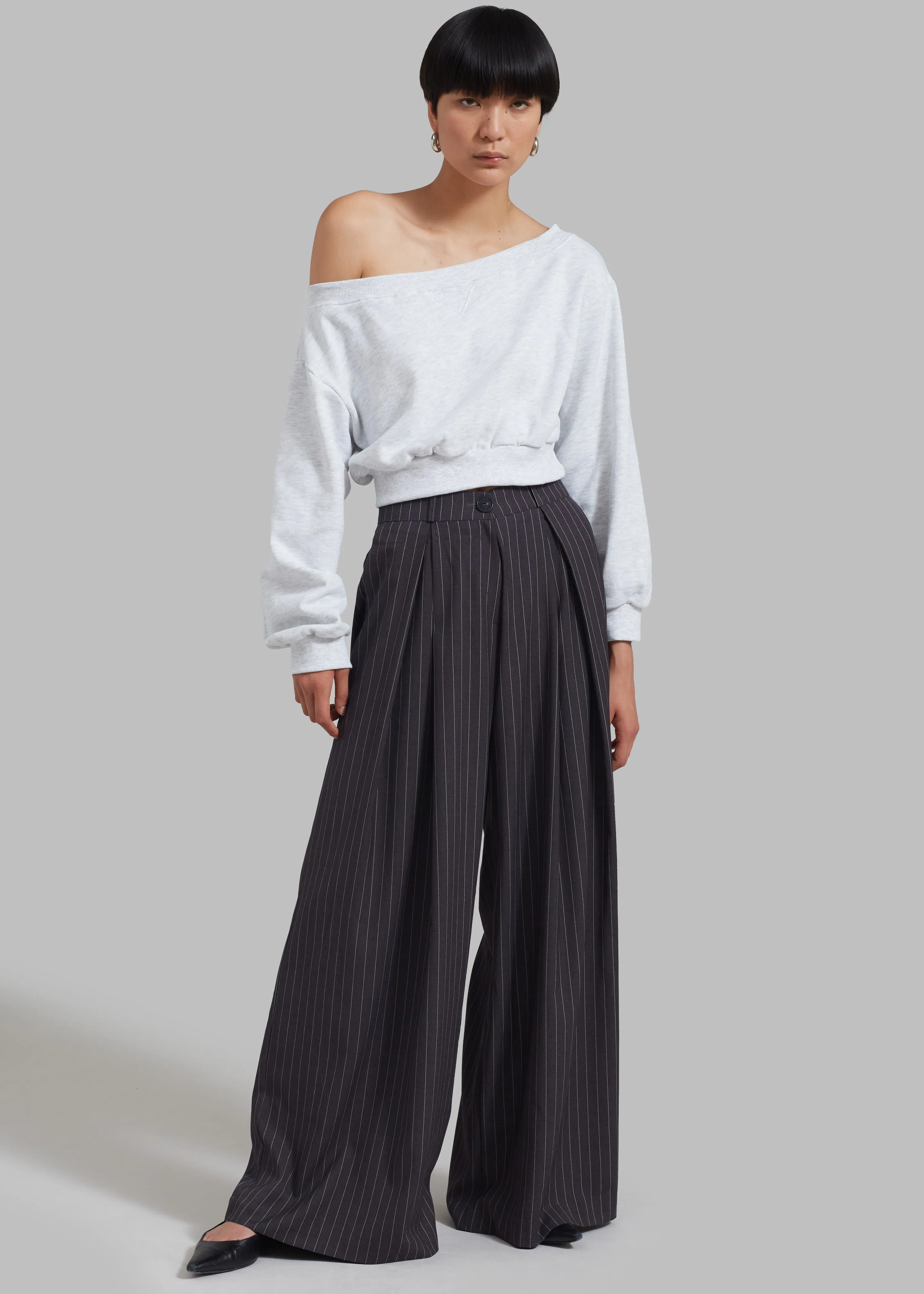 Gine Cropped Sweatshirt - Grey Melange sold by Frankie Shop product image thumbnail 5