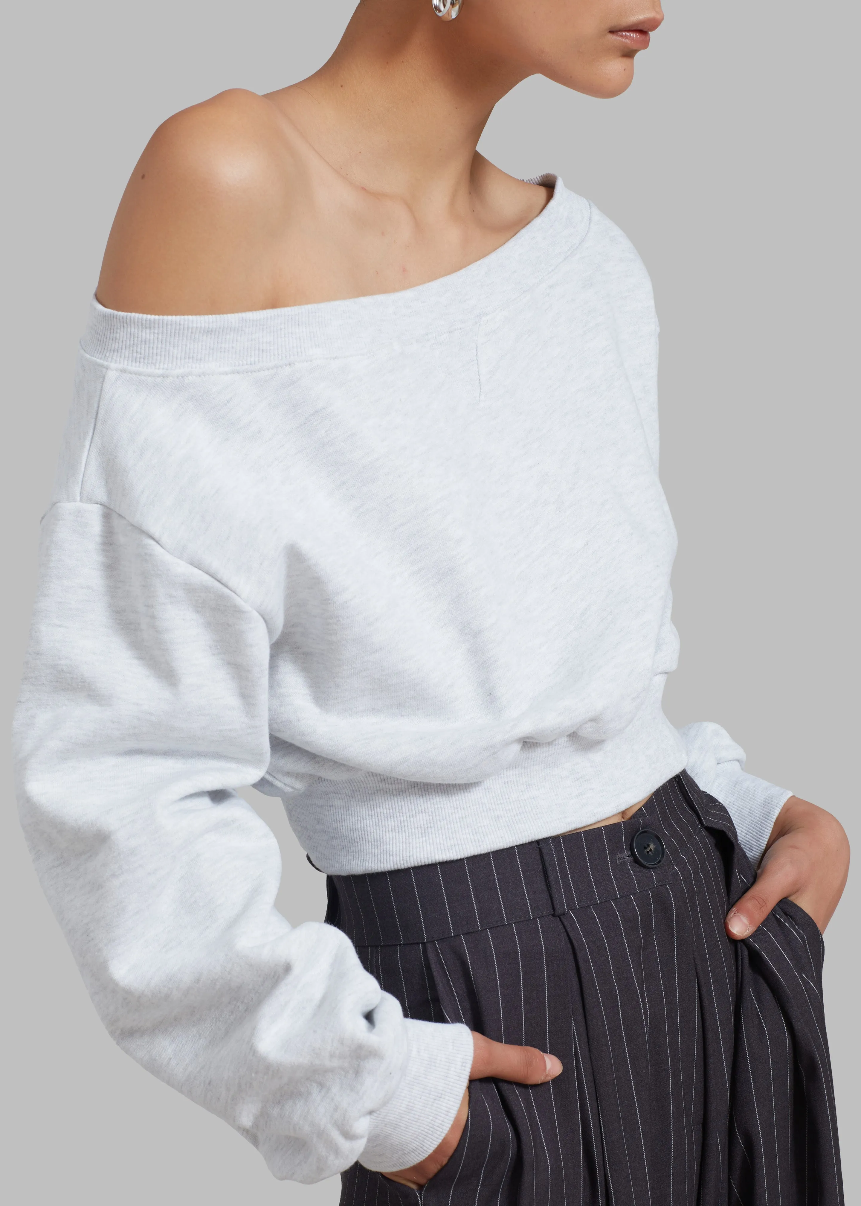 Gine Cropped Sweatshirt - Grey Melange sold by Frankie Shop product image thumbnail 3