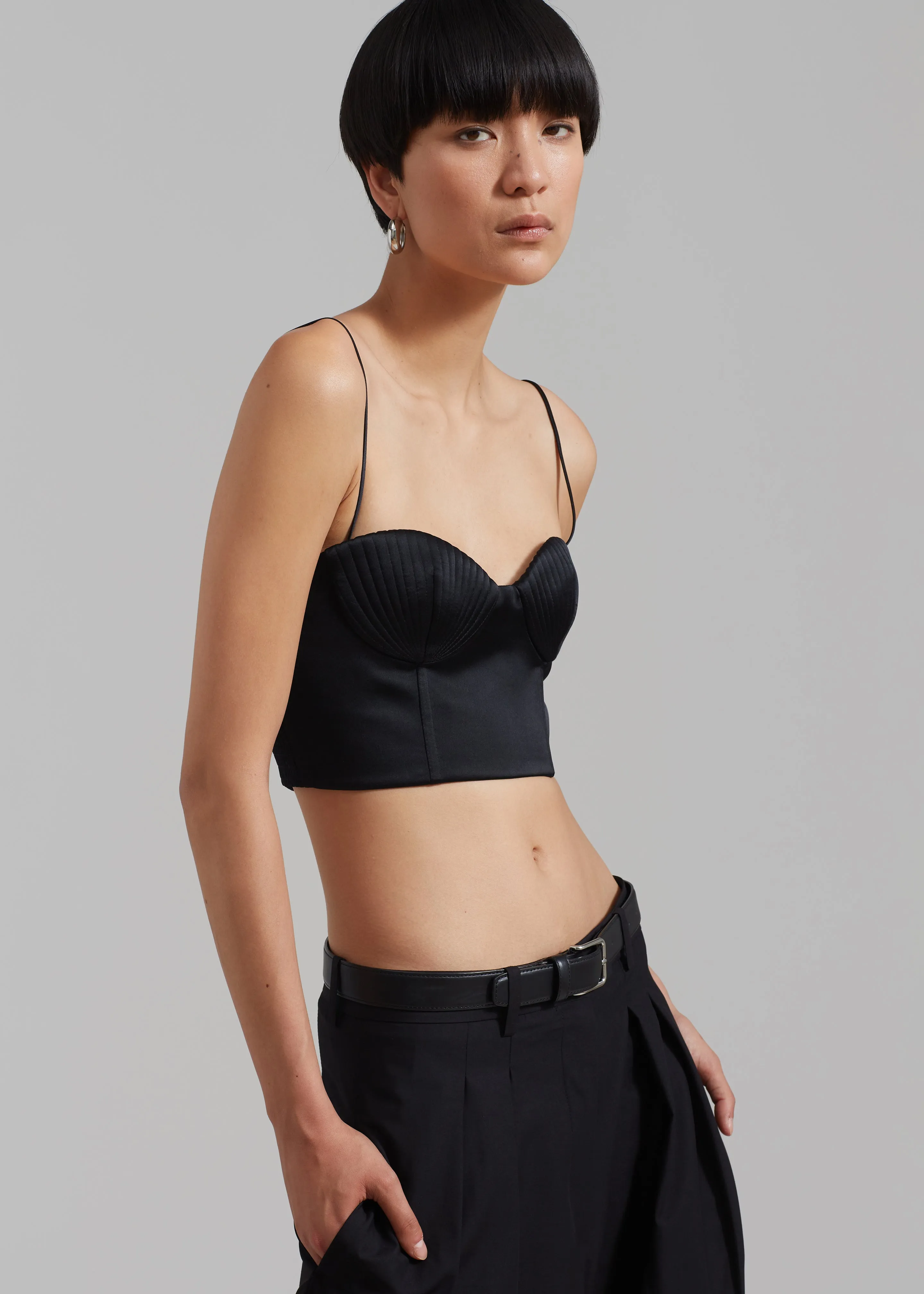 Bevza Seashell Top - Black sold by Frankie Shop