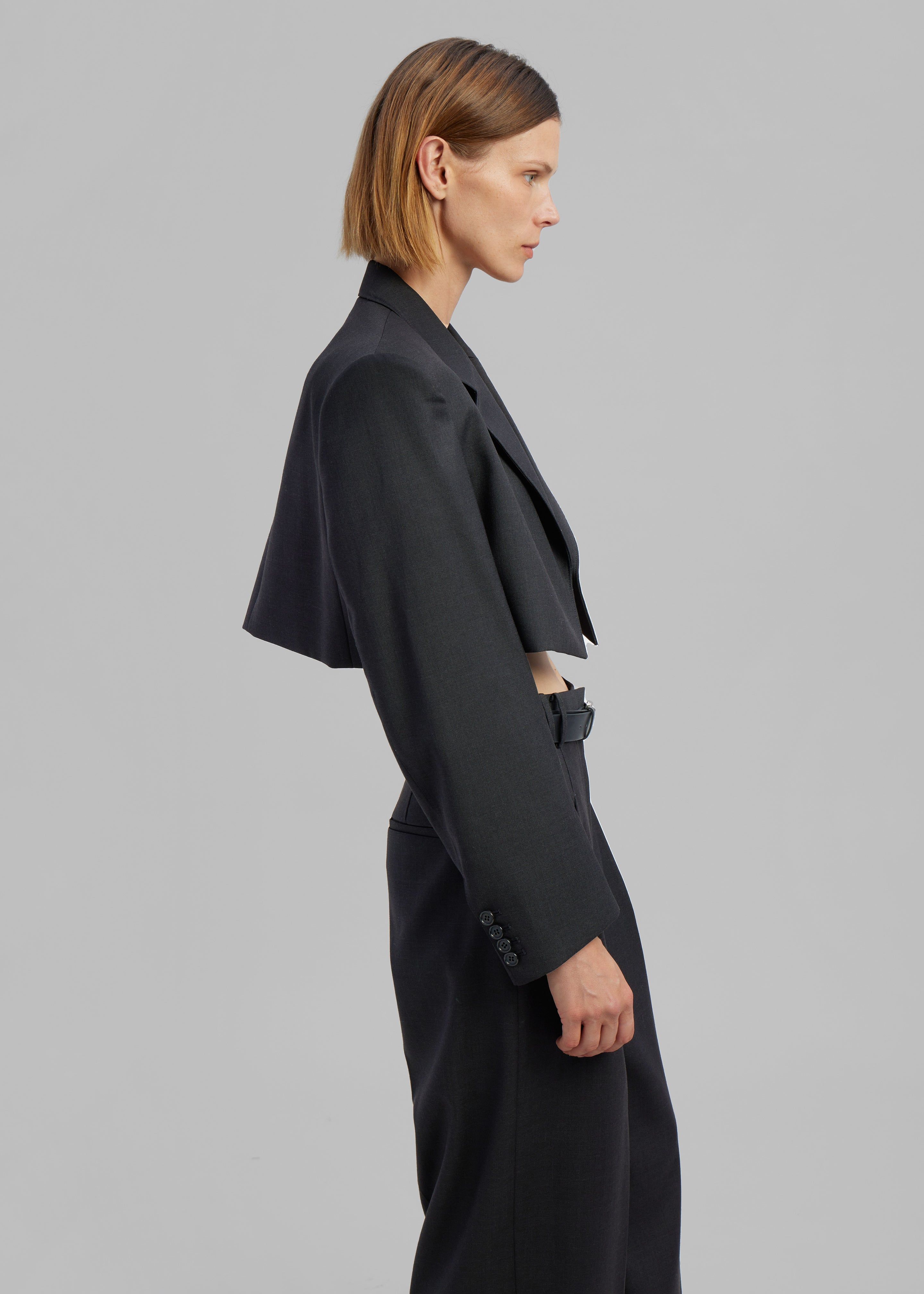 Glenn Cropped Crossover Blazer - Charcoal sold by Frankie Shop product image thumbnail 2