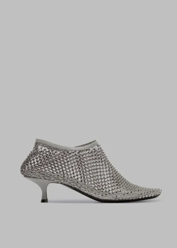 Christopher Esber Minette Crystal Micro Heels - Slate Grey made by Christopher Esber