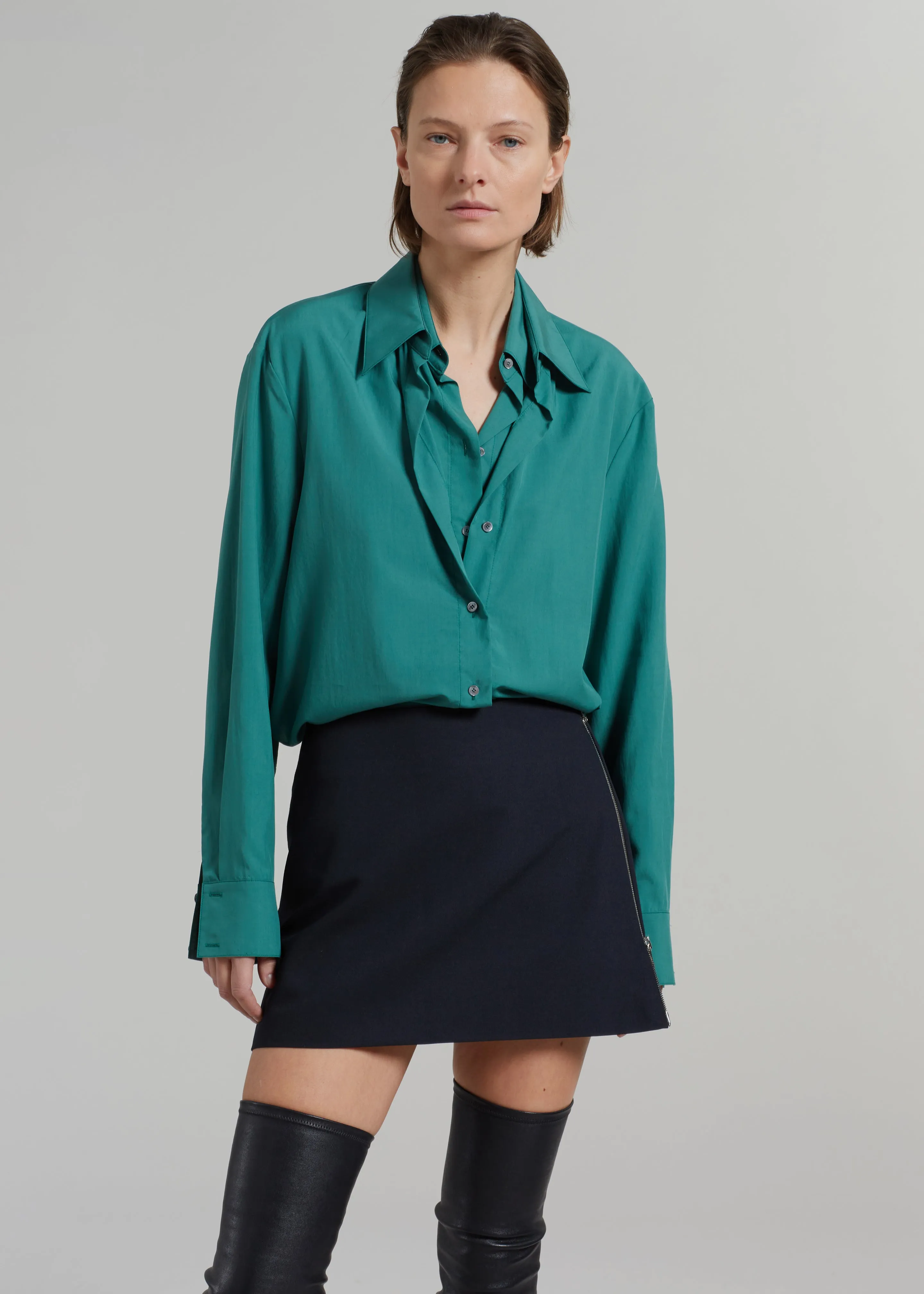 Tima Double Layer Shirt - Deep Teal sold by Frankie Shop product image thumbnail 3