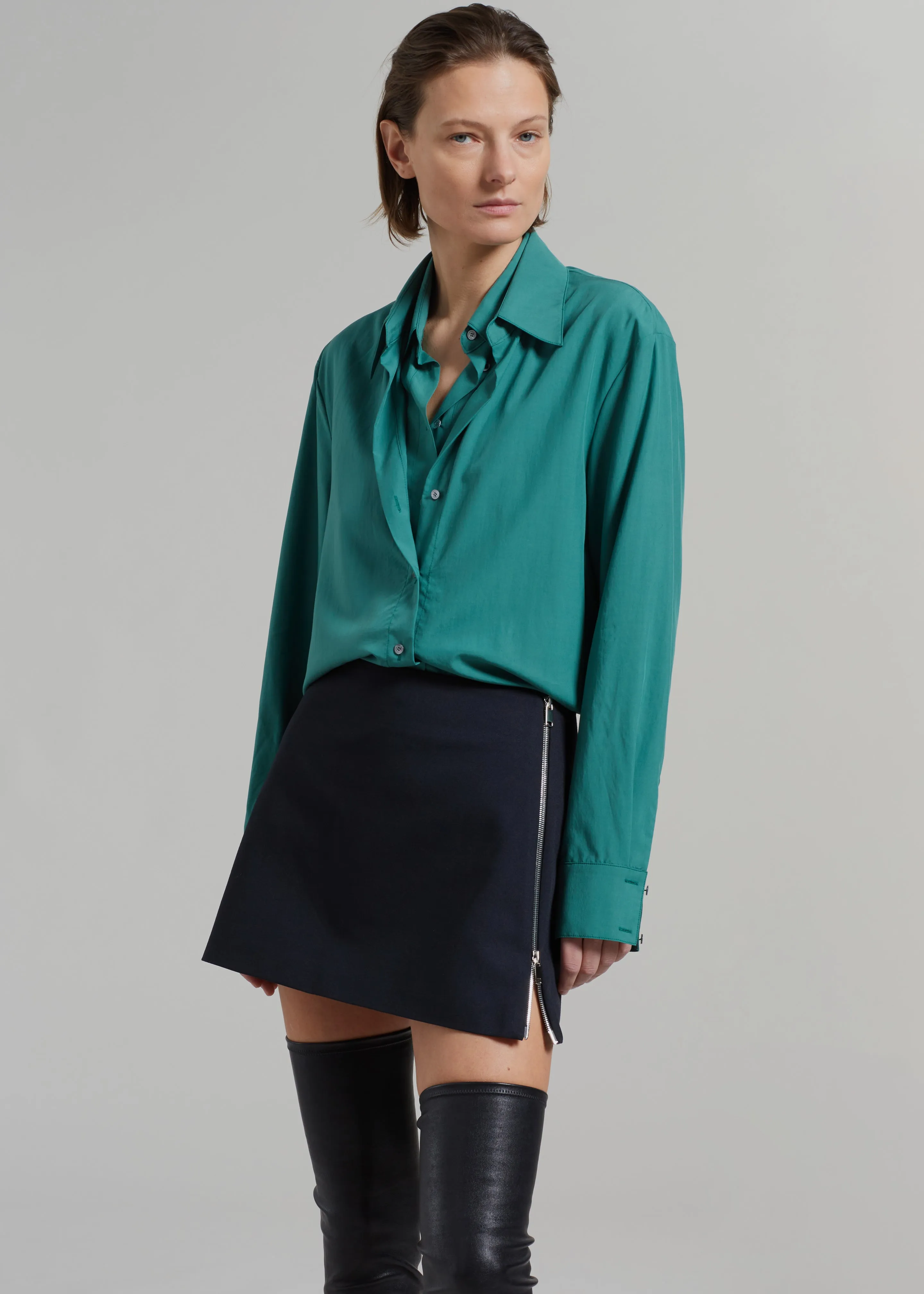 Tima Double Layer Shirt - Deep Teal sold by Frankie Shop product image thumbnail 4