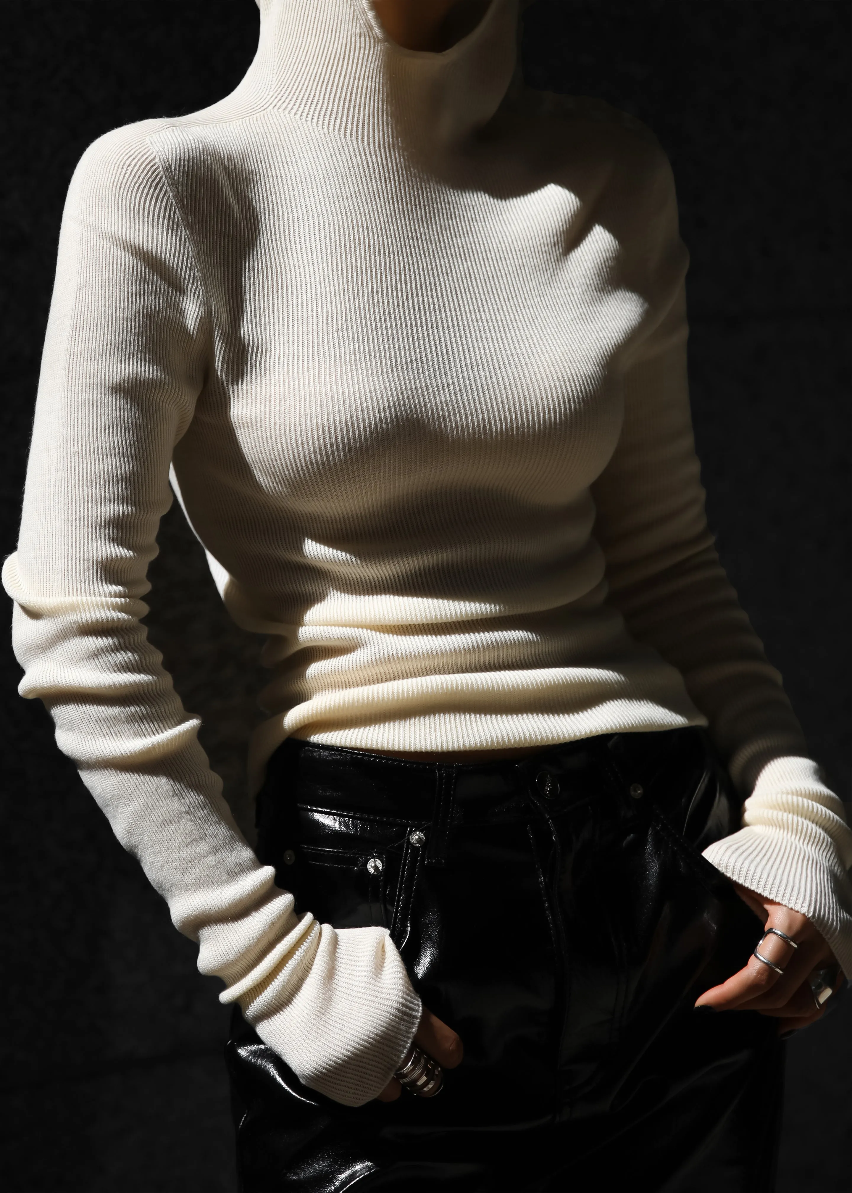 Brandi Knit Hoodie Top - White sold by Frankie Shop product image thumbnail 3