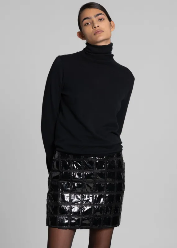 ROTATE PU High-Waisted Mini Skirt - Black made by Frankie Shop