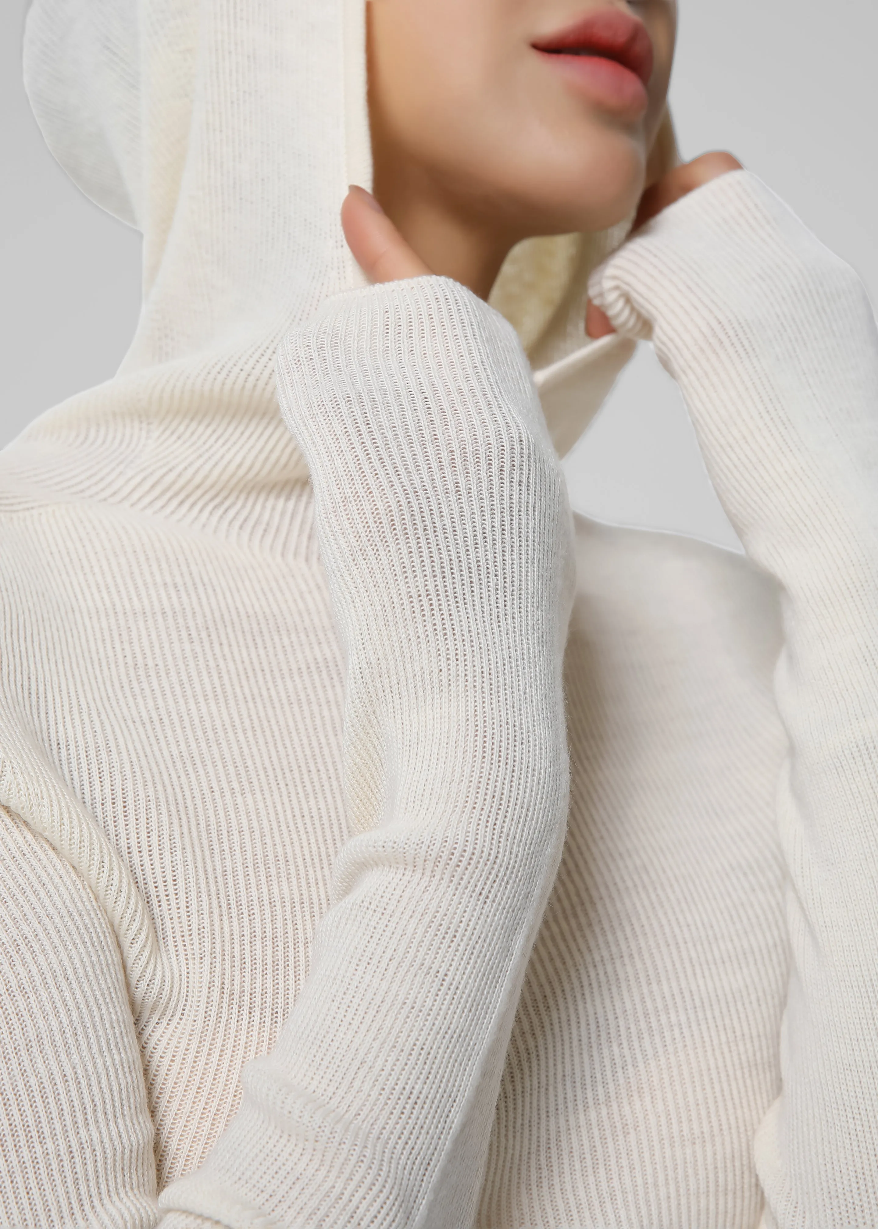 Brandi Knit Hoodie Top - White sold by Frankie Shop product image thumbnail 2