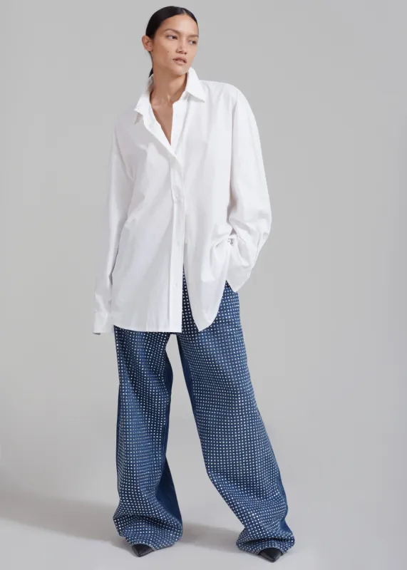 Haikure Bethany Pants - Mid Blue Silver Strass sold by Frankie Shop