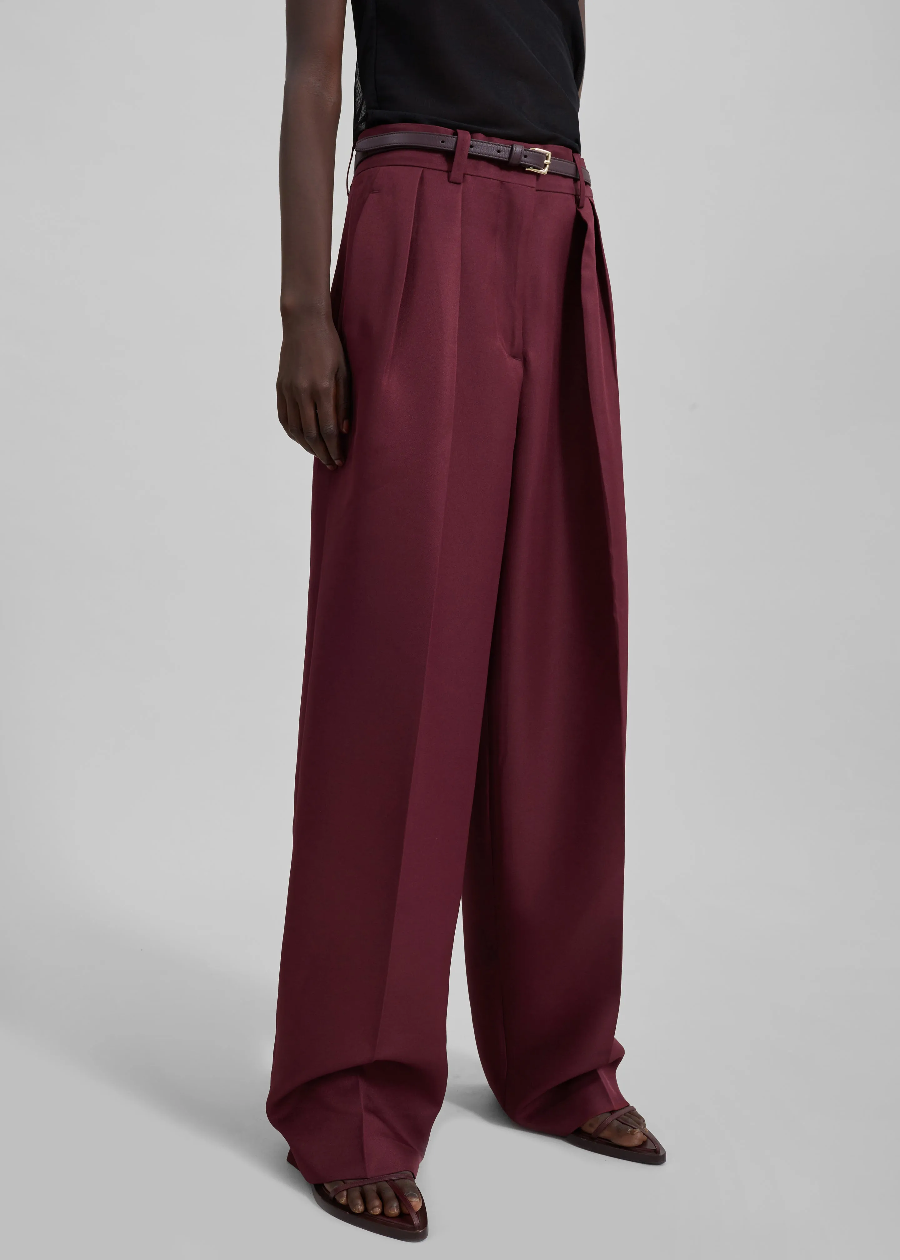 Tansy Pleated Trousers - Burgundy sold by Frankie Shop product image thumbnail 5