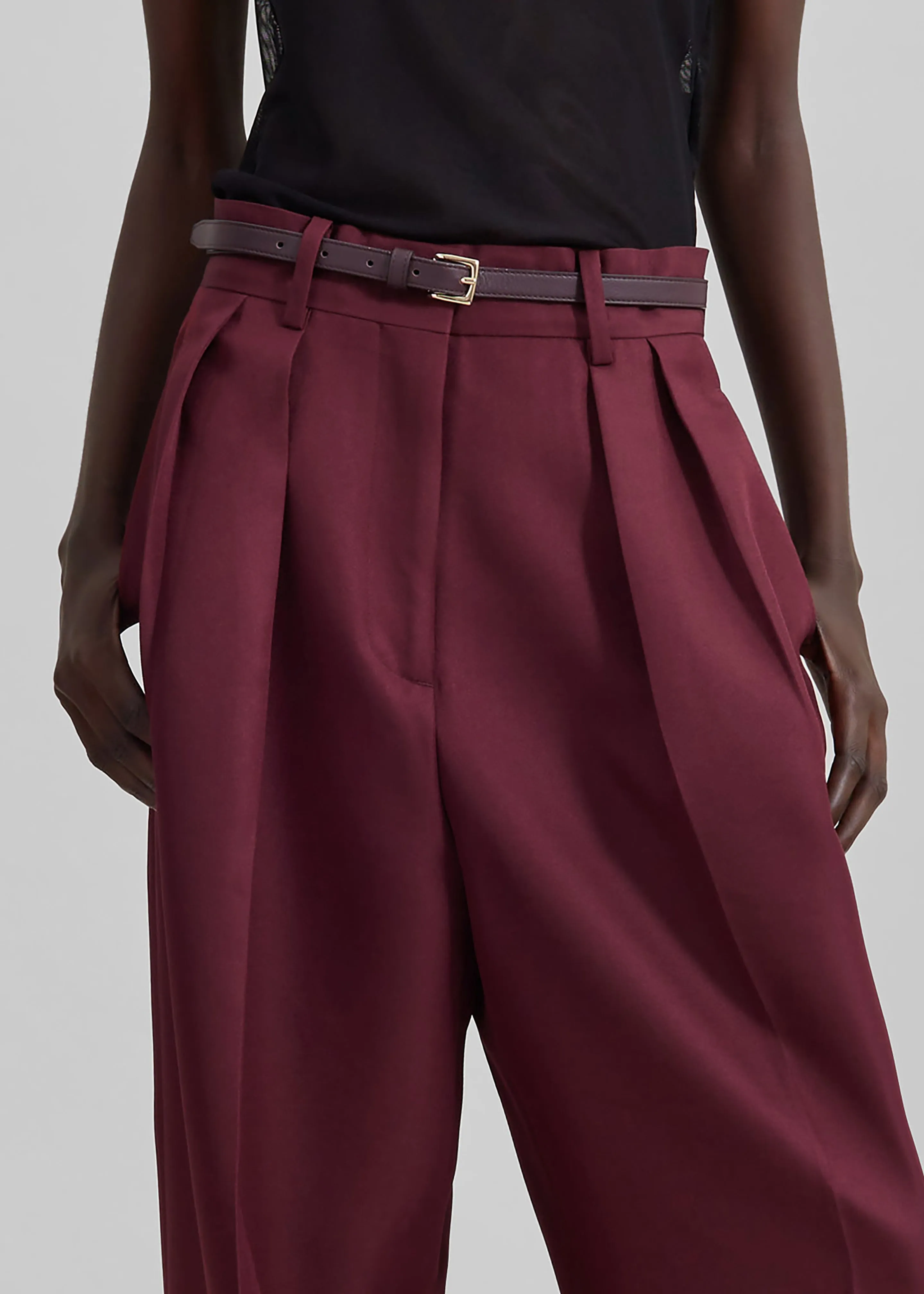 Tansy Pleated Trousers - Burgundy sold by Frankie Shop product image thumbnail 3