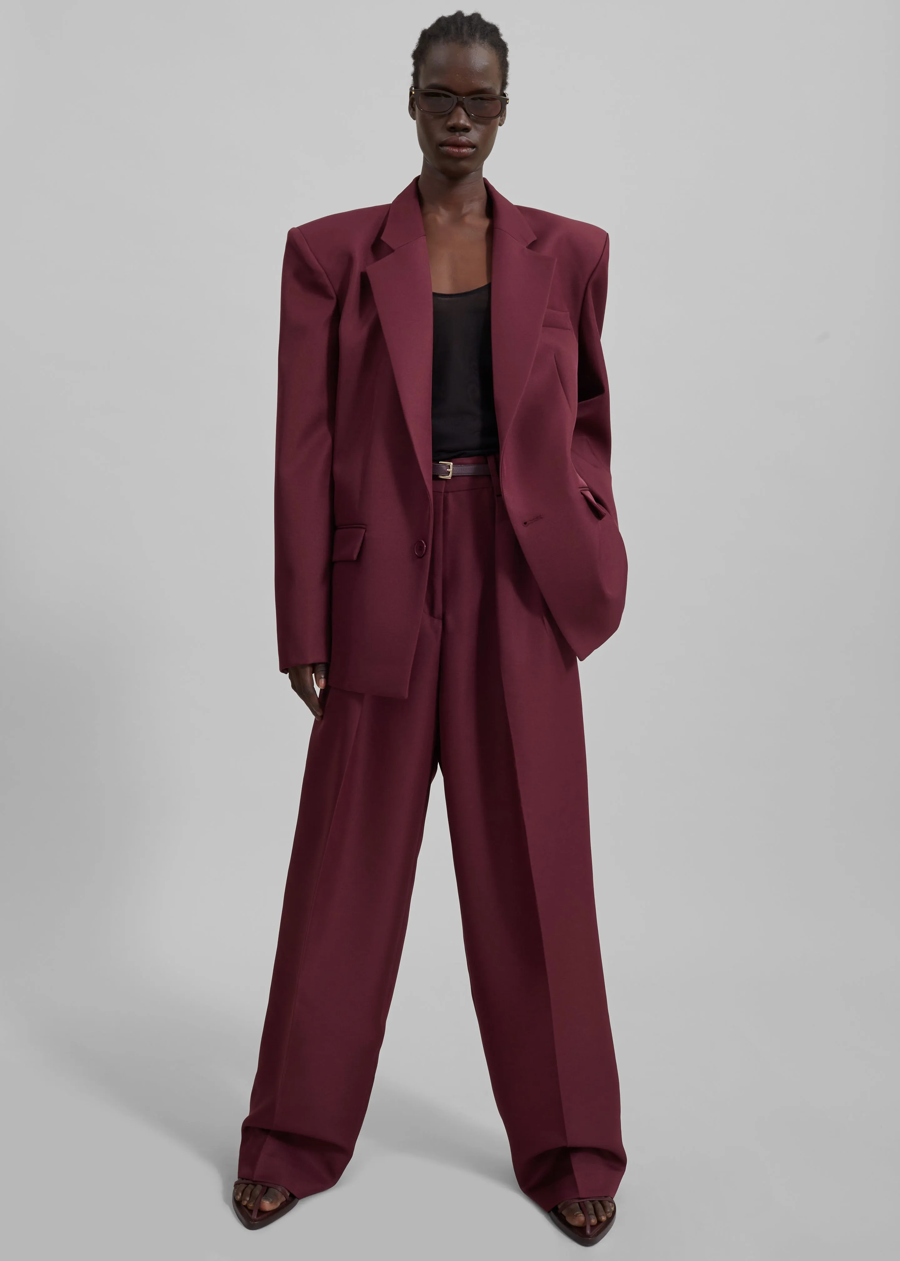 Tansy Pleated Trousers - Burgundy sold by Frankie Shop product image thumbnail 4