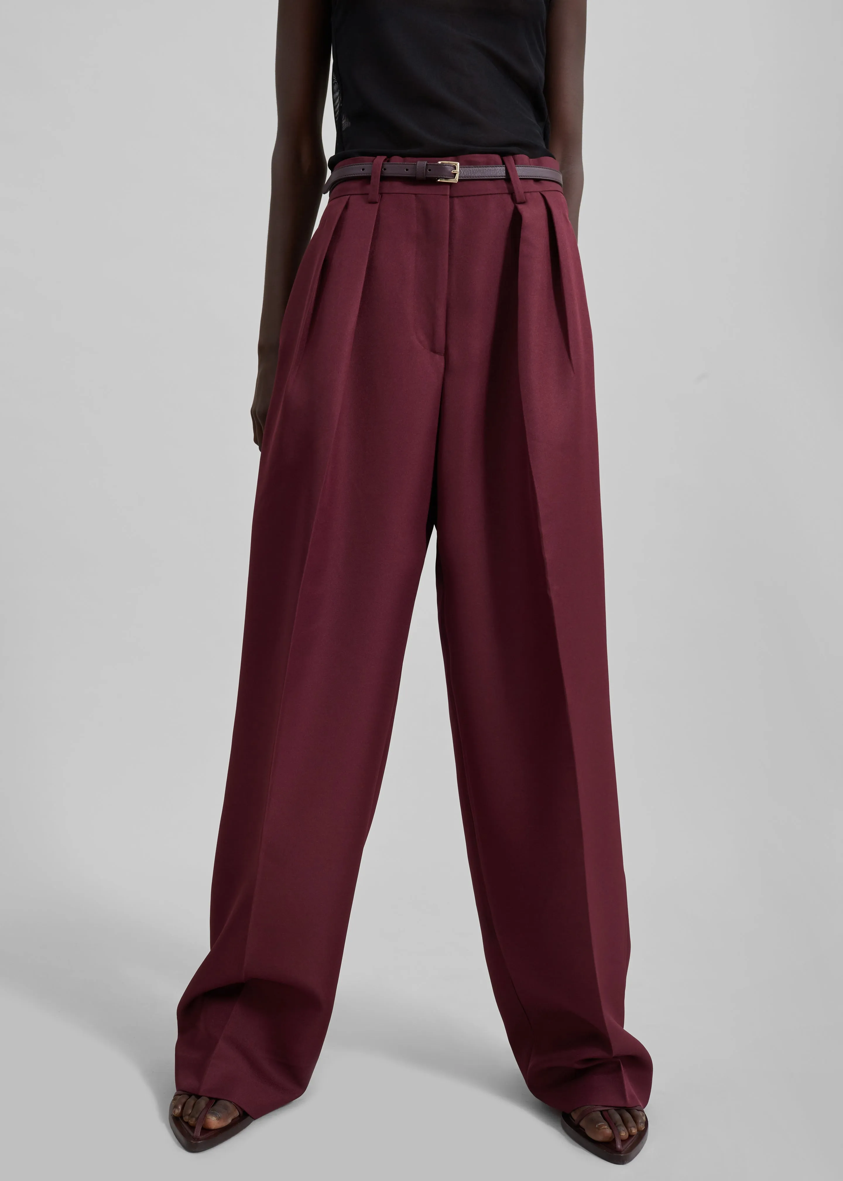 Tansy Pleated Trousers - Burgundy sold by Frankie Shop product image thumbnail 2