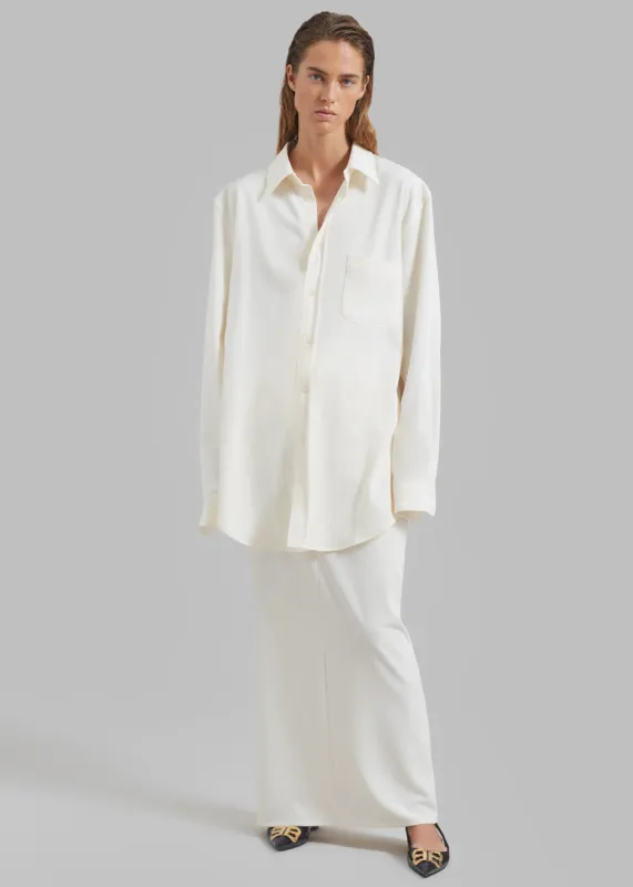 Hollis Padded Shoulder Shirt - Ivory sold by Frankie Shop