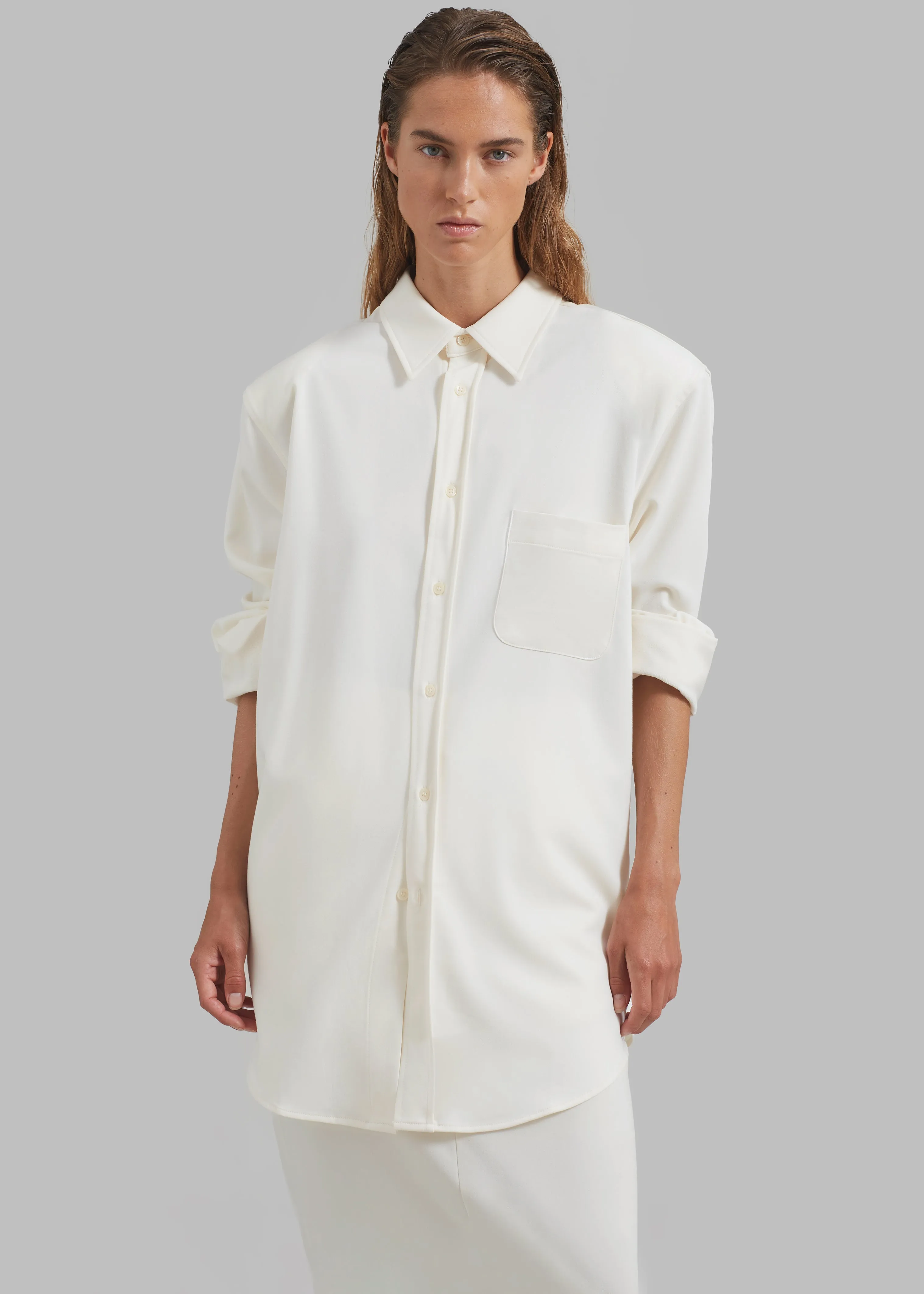 Hollis Padded Shoulder Shirt - Ivory sold by Frankie Shop product image thumbnail 2