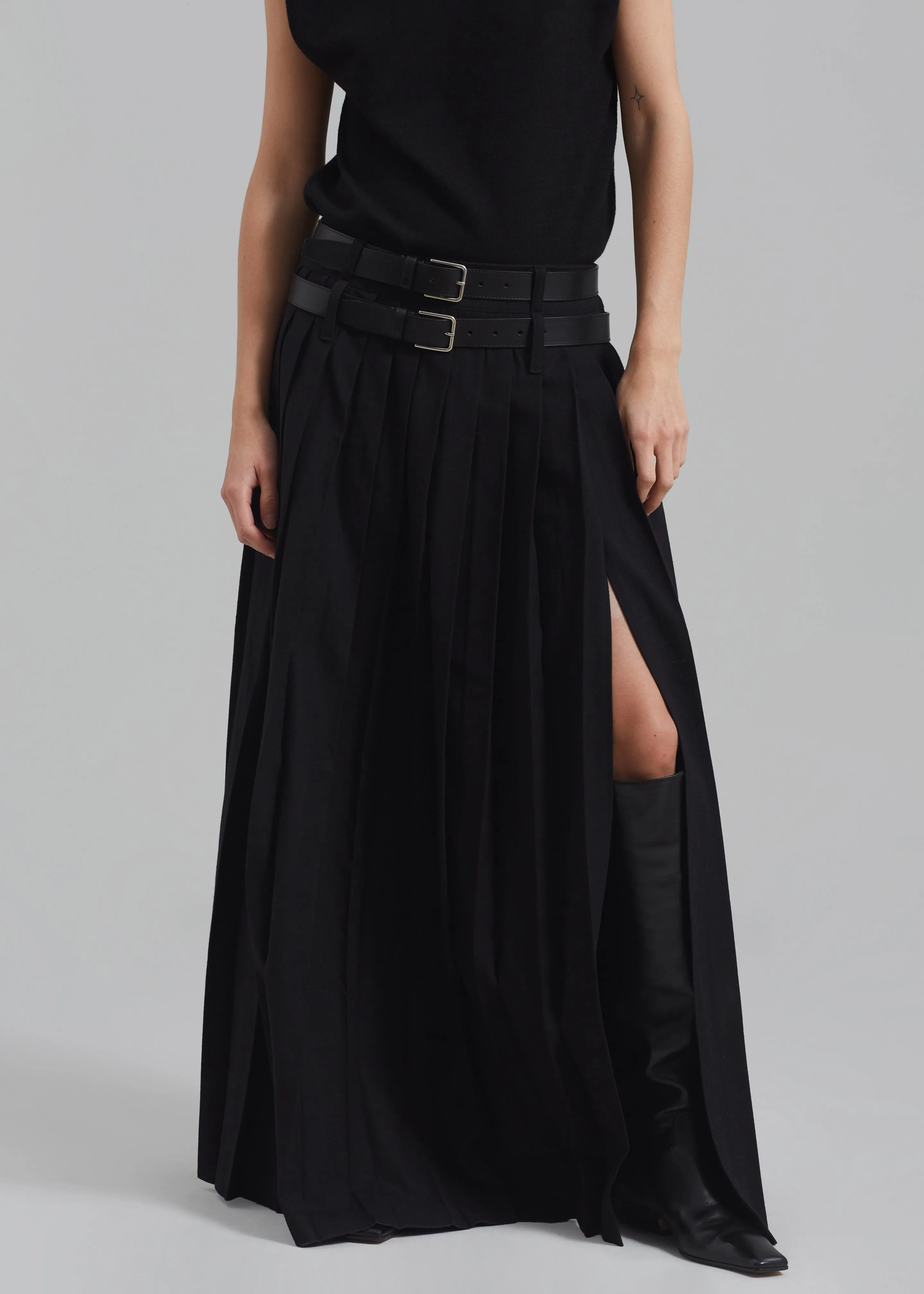 Bailey Long Pleated Skirt - Black sold by Frankie Shop product image thumbnail 2