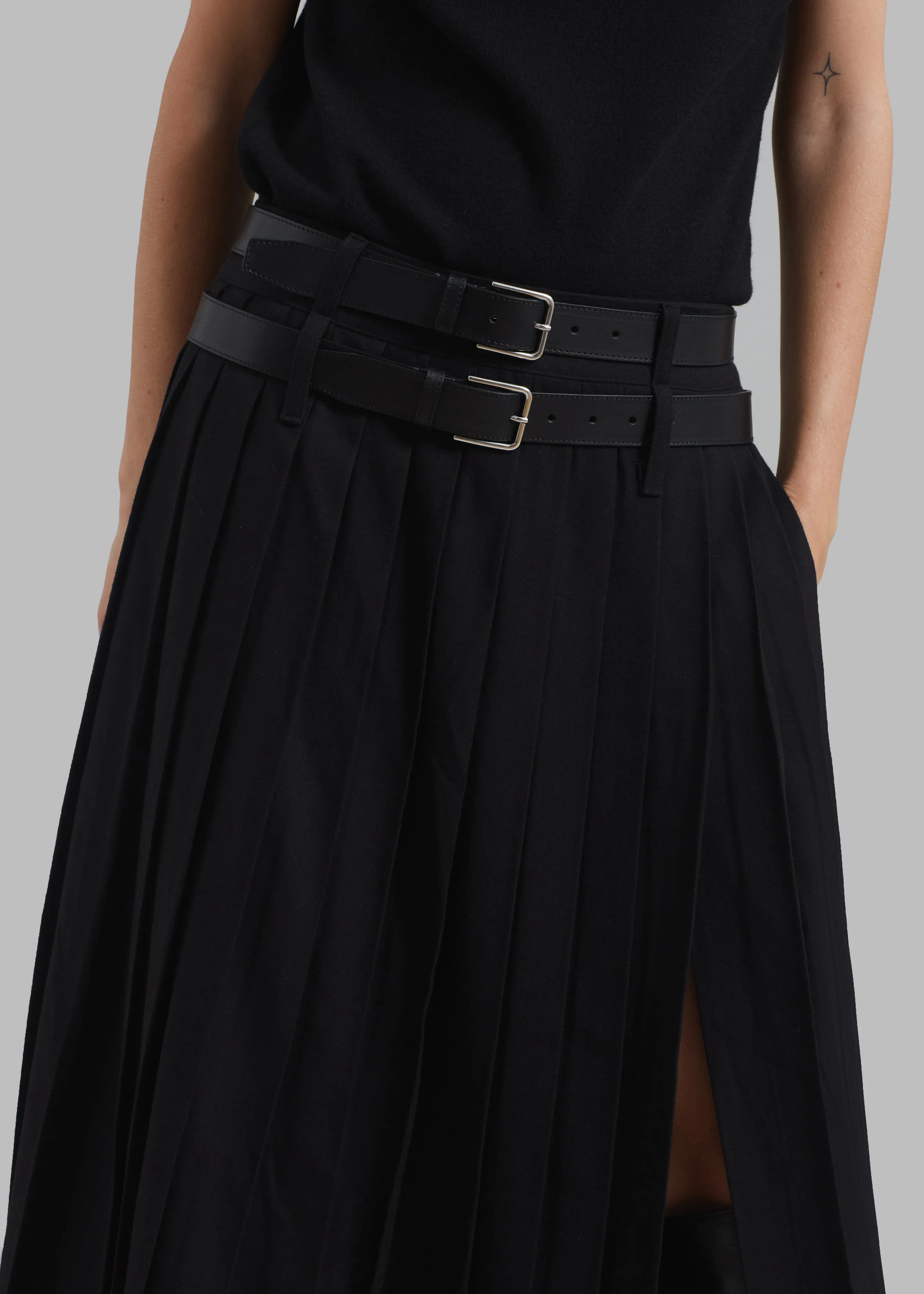 Bailey Long Pleated Skirt - Black sold by Frankie Shop product image thumbnail 3