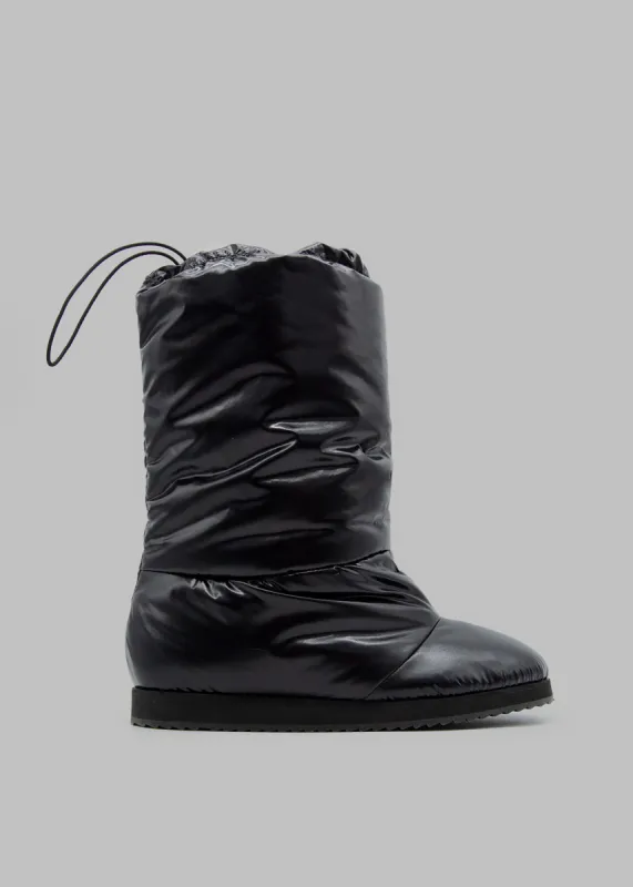 Gia Borghini 20 Glossy Nylon Boot - Black sold by Frankie Shop