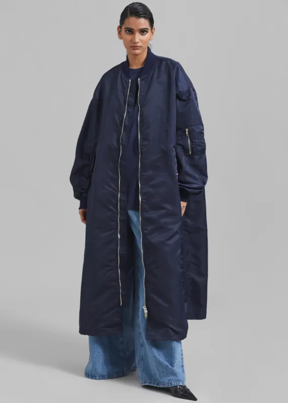 Isaac Oversized Bomber Coat - Navy sold by Frankie Shop