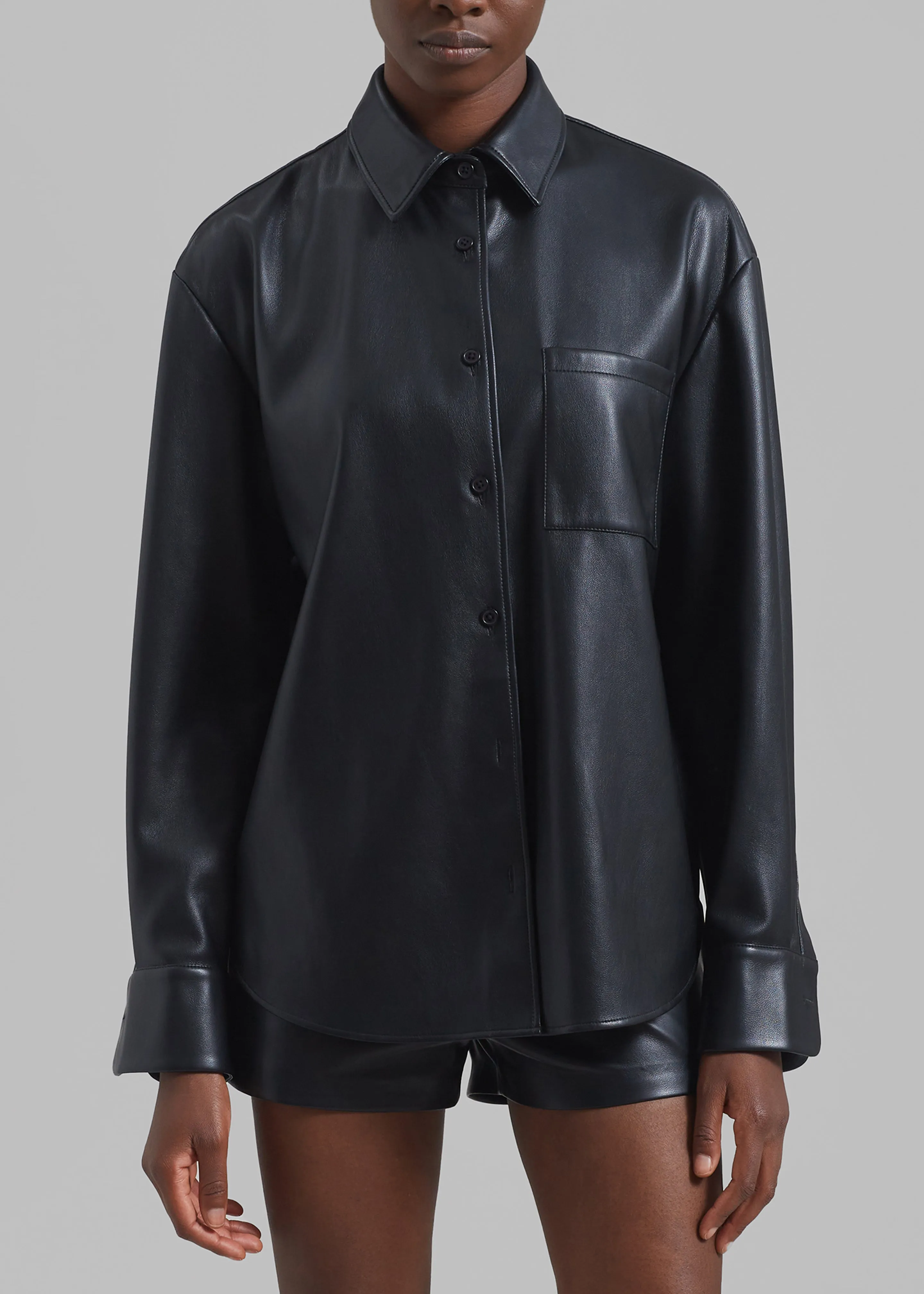 Chrissie Faux Leather Shirt - Black sold by Frankie Shop product image thumbnail 3