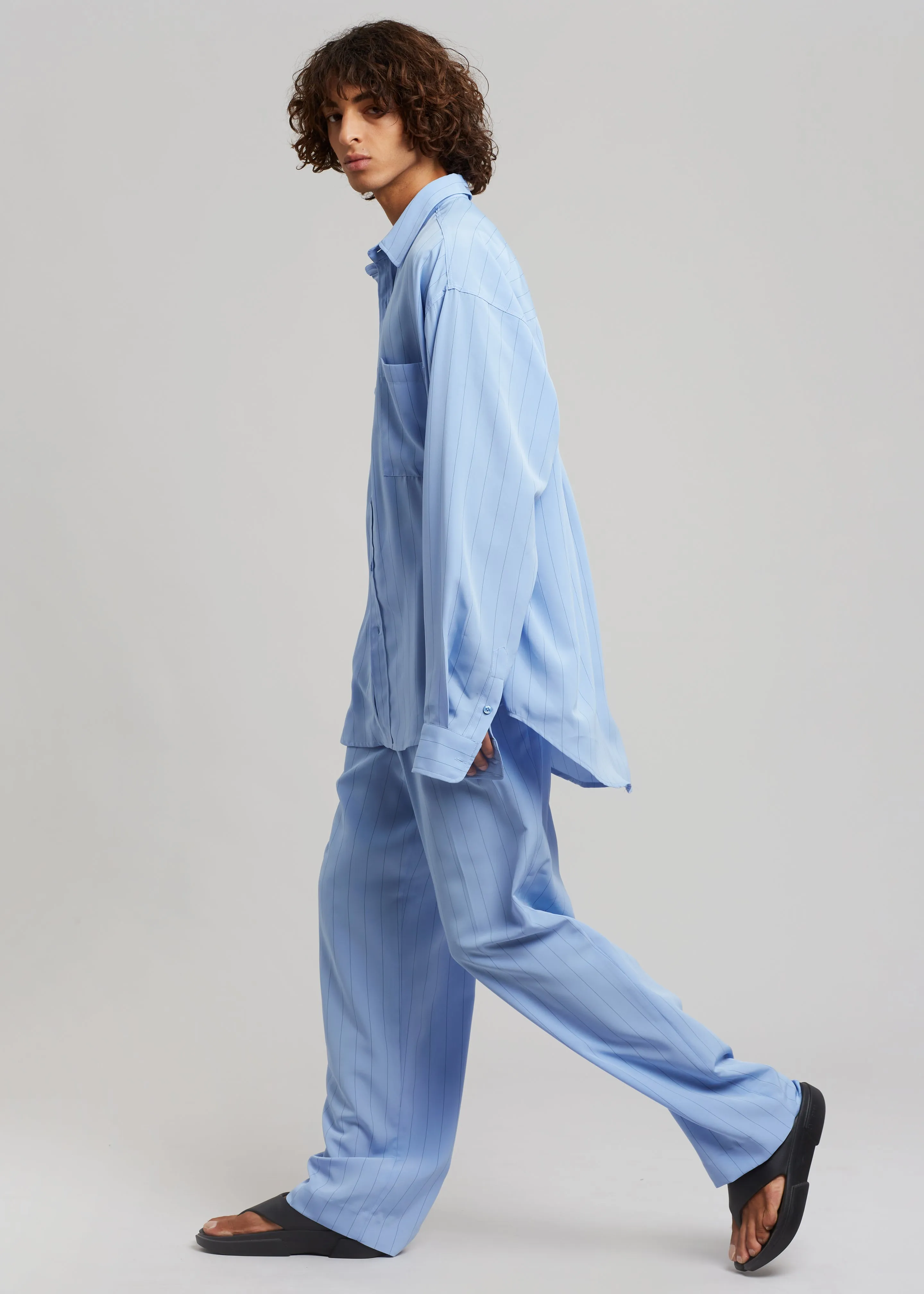 Beo Fluid Stripe Suit Pants - Powder Blue sold by Frankie Shop product image thumbnail 3