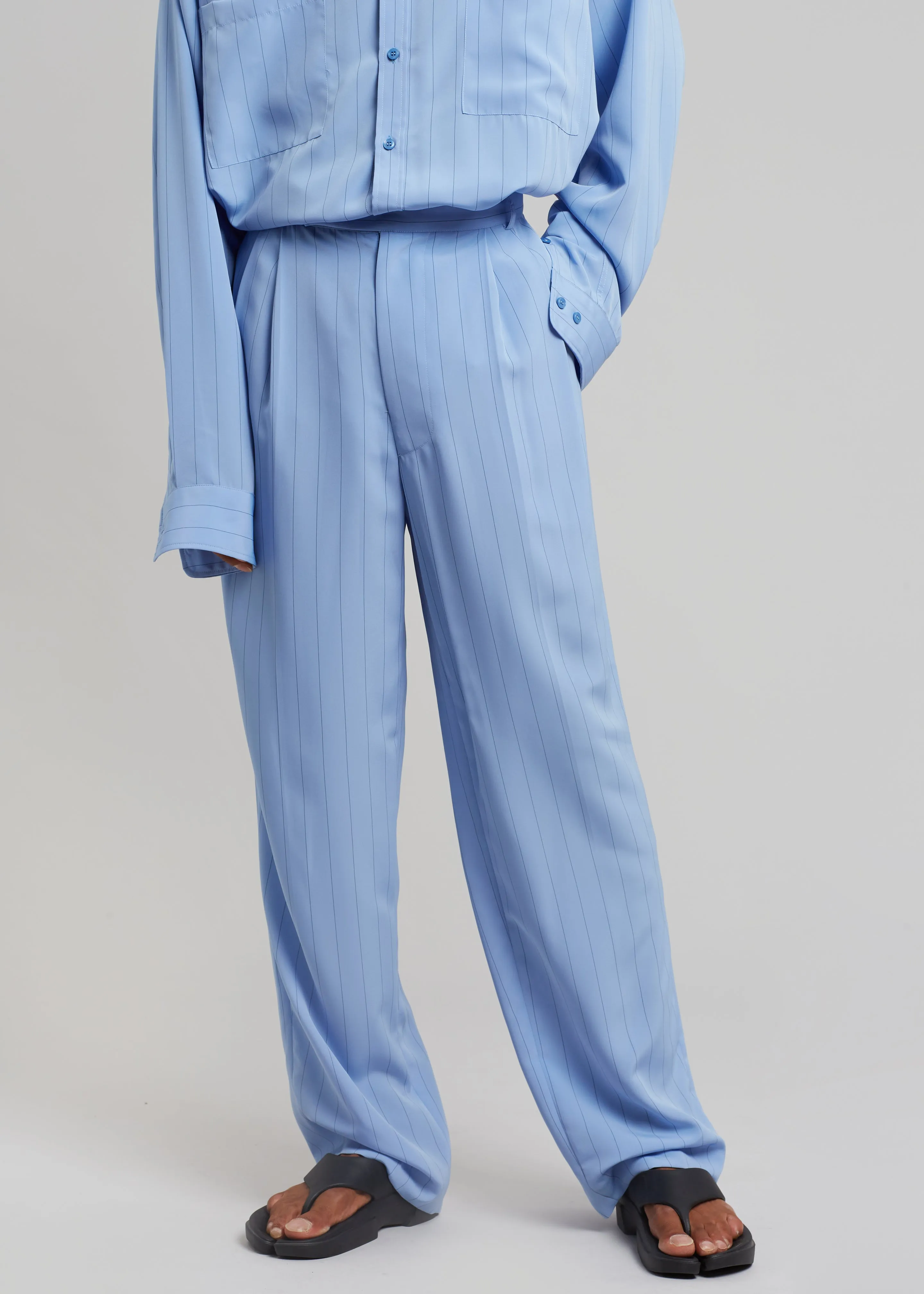 Beo Fluid Stripe Suit Pants - Powder Blue sold by Frankie Shop product image thumbnail 2