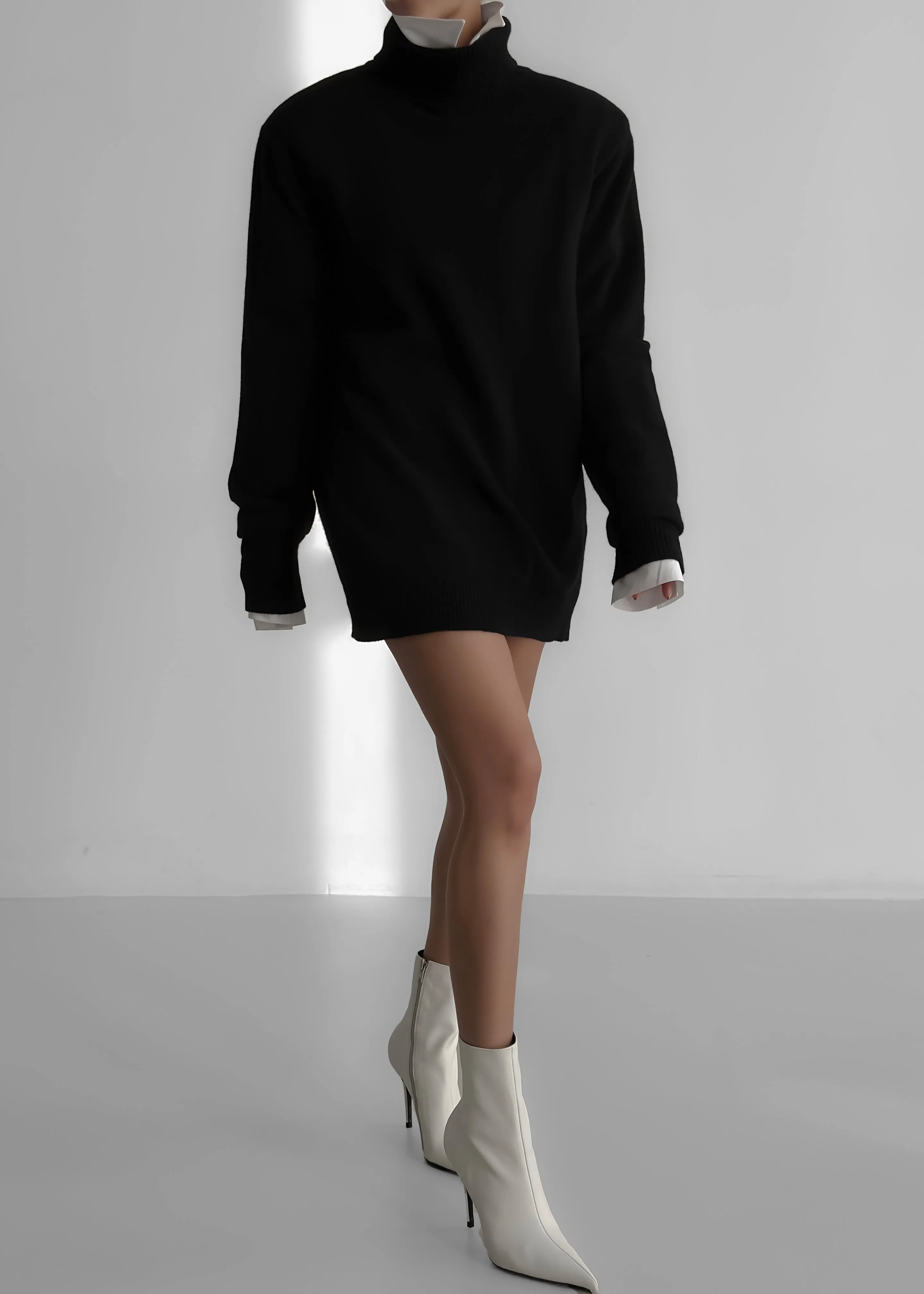 Emilia Mini Padded Sweater Dress - Black sold by Frankie Shop