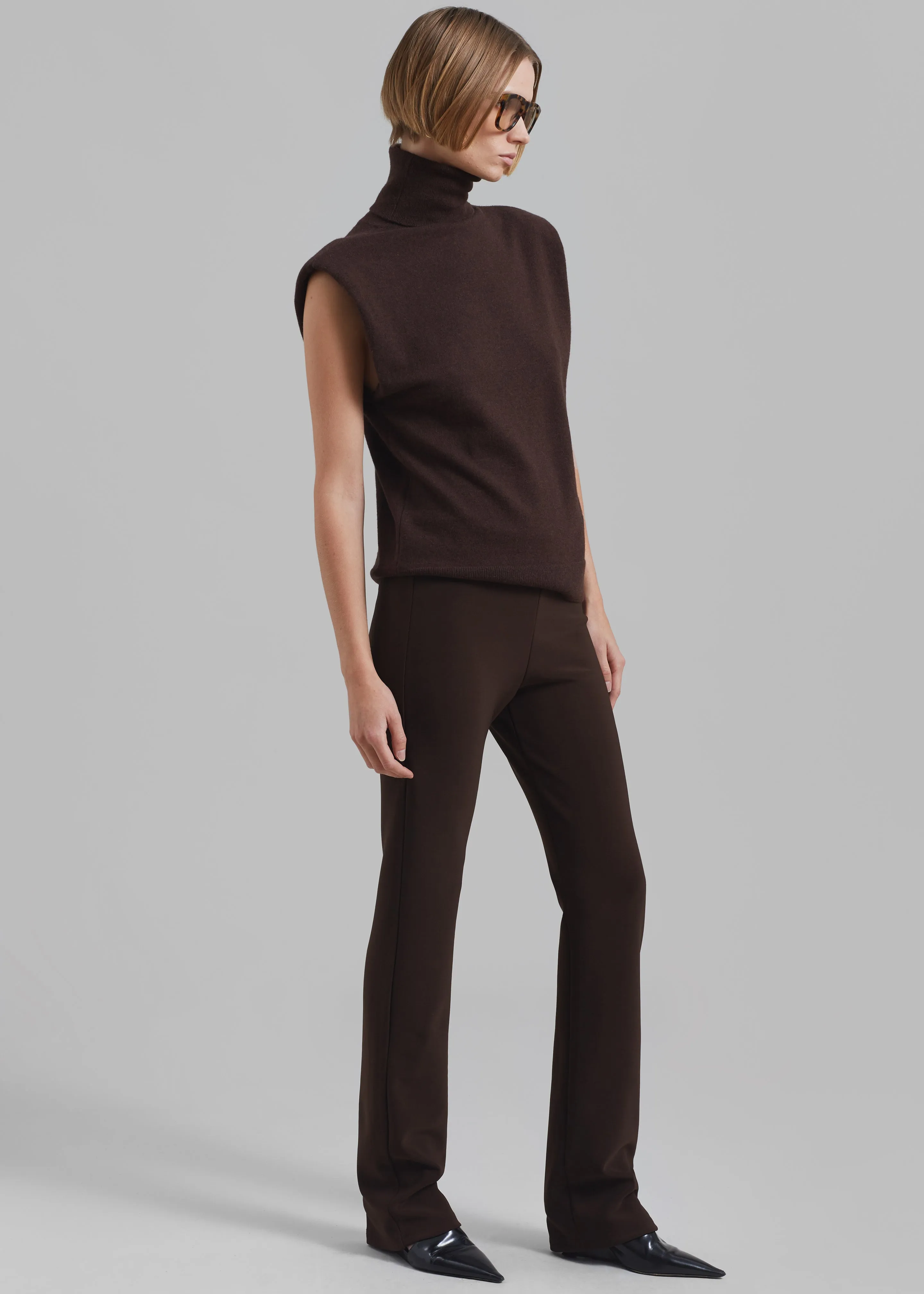 Nadia Thin Padded Sleeveless Turtleneck - Brown sold by Frankie Shop product image thumbnail 2