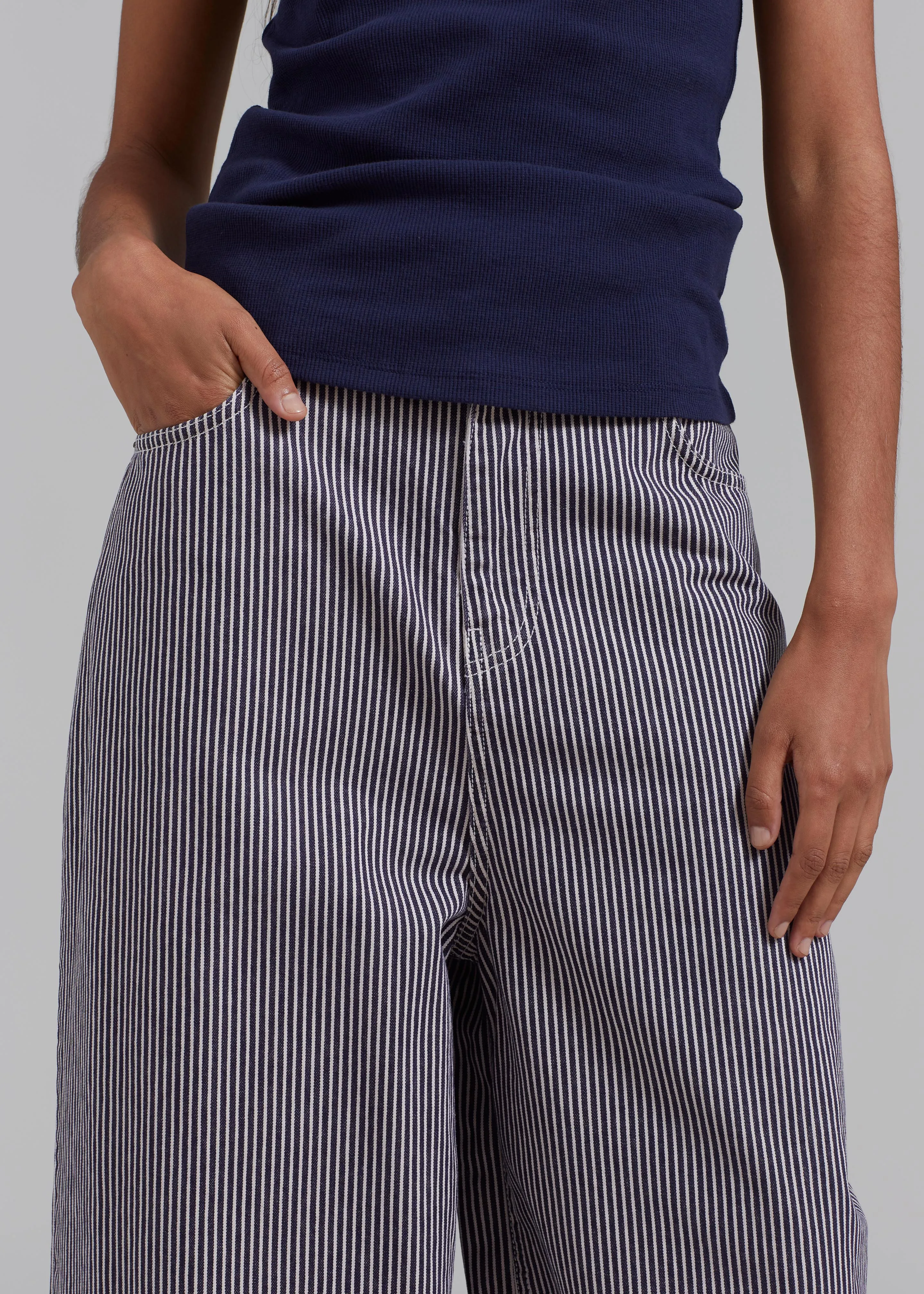 Sasha Wide Leg Jeans - Navy/White Stripe sold by Frankie Shop product image thumbnail 5