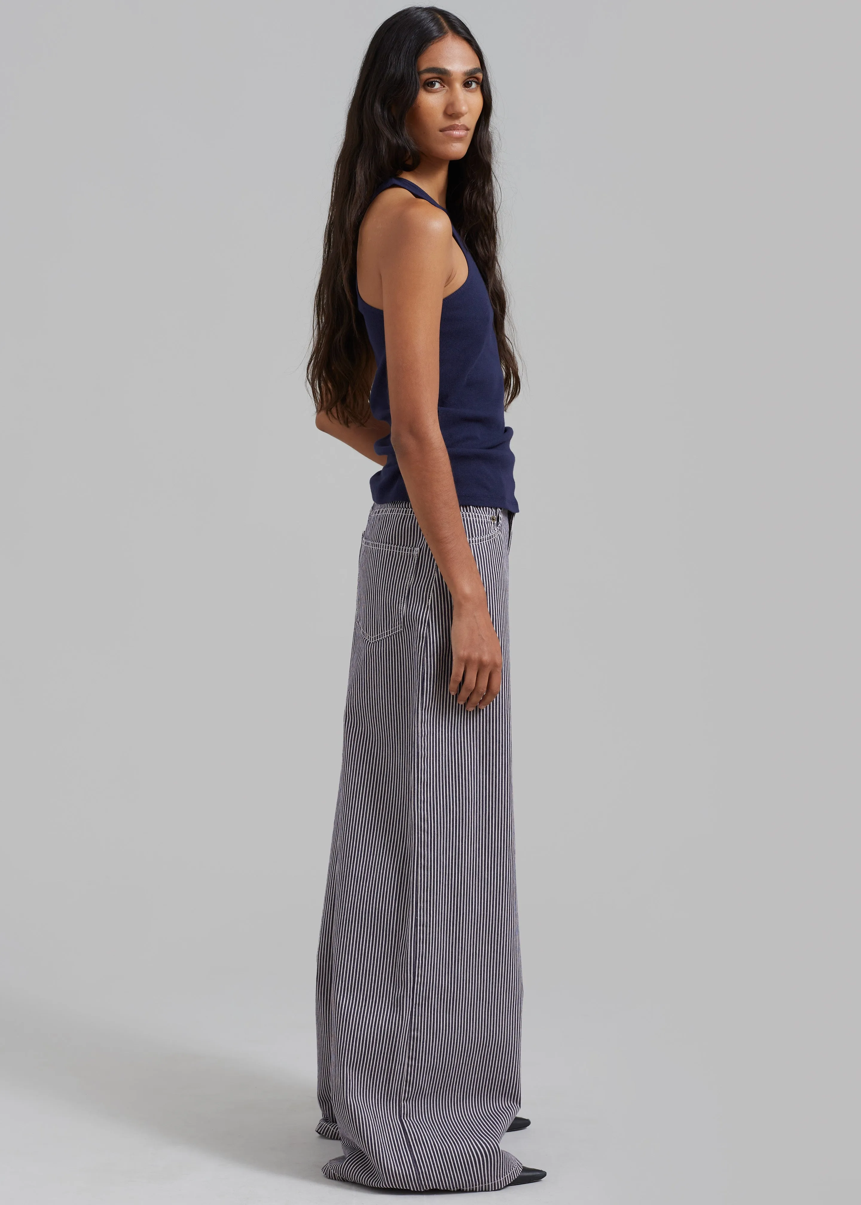 Sasha Wide Leg Jeans - Navy/White Stripe sold by Frankie Shop product image thumbnail 3