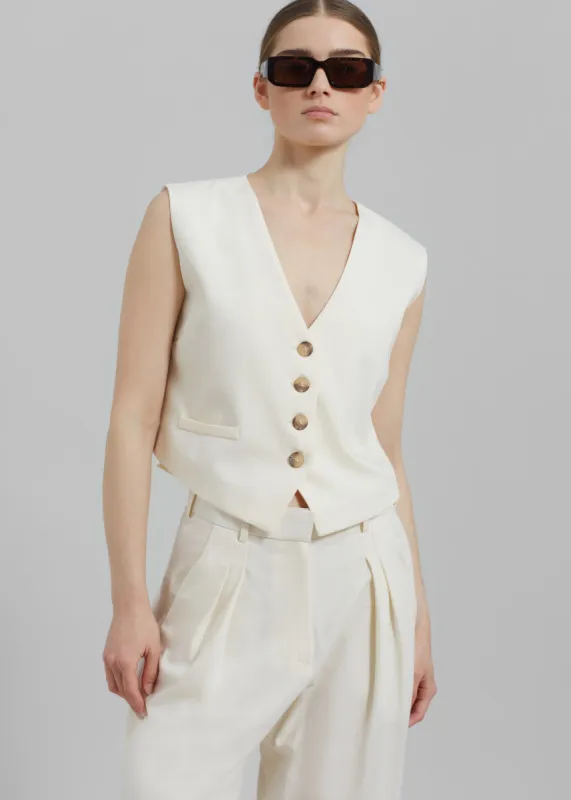 Solaqua The Manon Waistcoat - Ivory made by Frankie Shop