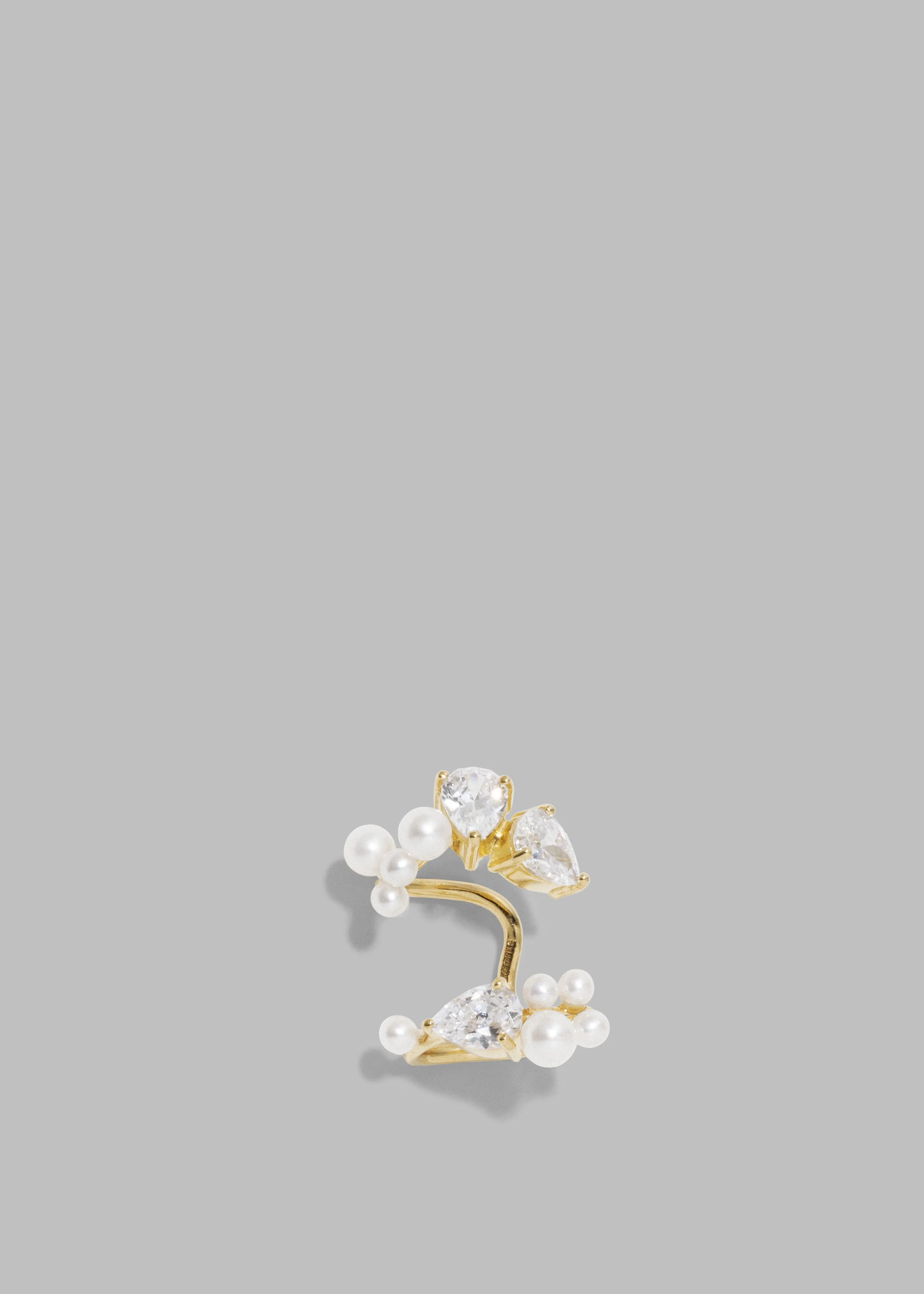 Completedworks Chasing Shadows III Ear Cuff - Pearl/Zirconia/Gold Vermeil sold by Frankie Shop product image thumbnail 3