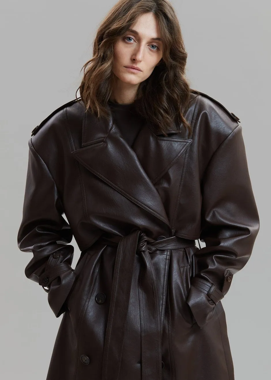Diana Faux Leather Trench Coat - Java sold by Frankie Shop product image thumbnail 2