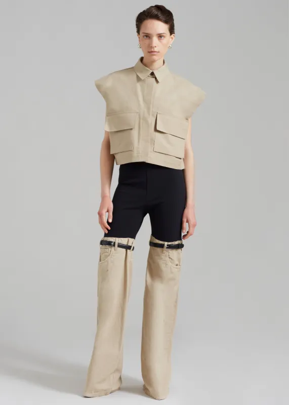 Coperni Hybrid Denim Trousers - Black/Beige made by Frankie Shop