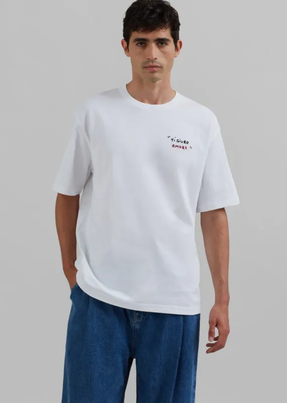 Samsøe Samsøe Sagiotto T-Shirt - White Ti Giuro sold by Frankie Shop
