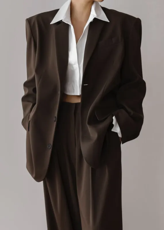 Tansy Oversized Blazer - Chocolate sold by Frankie Shop