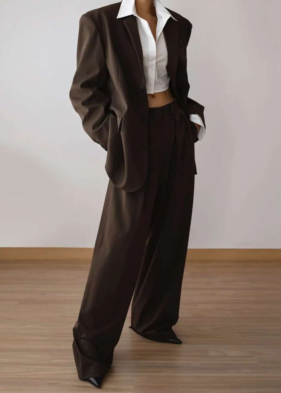Tansy Oversized Blazer - Chocolate sold by Frankie Shop product image thumbnail 4