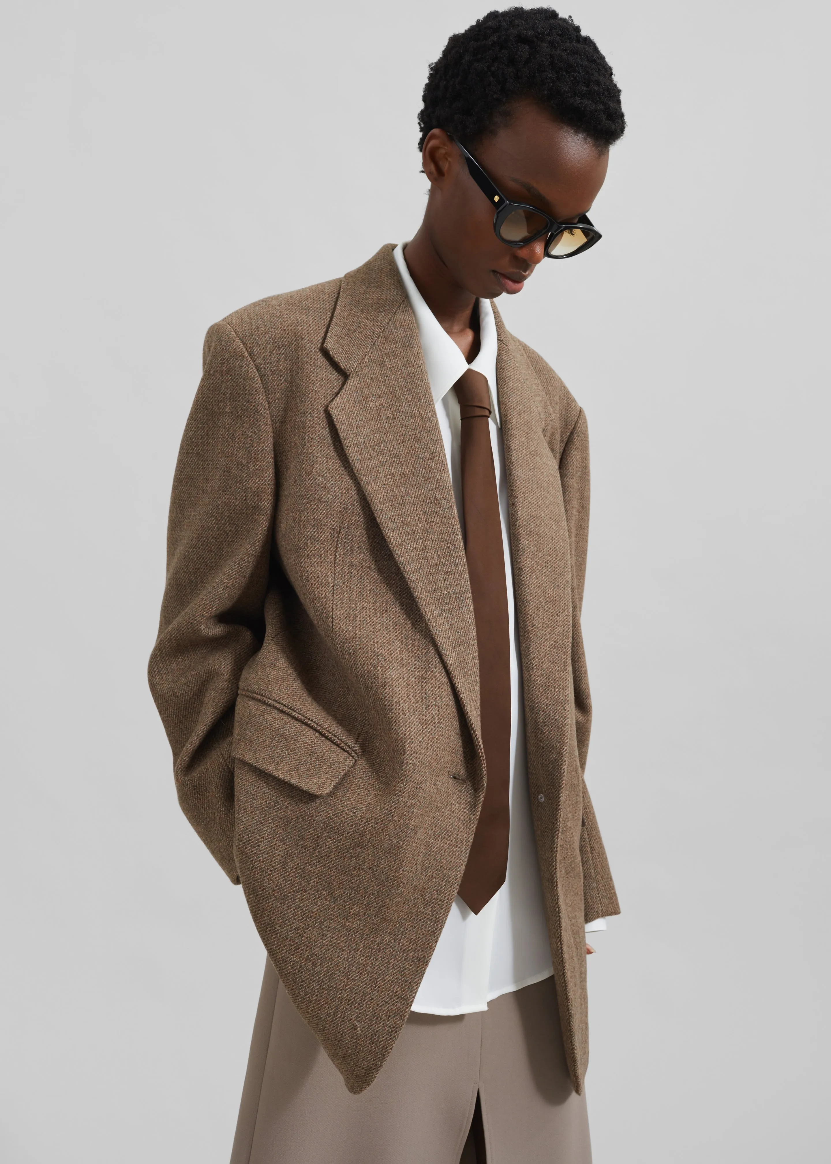 Low Classic Over Fit Wool Blazer - Brown sold by Frankie Shop product image thumbnail 3
