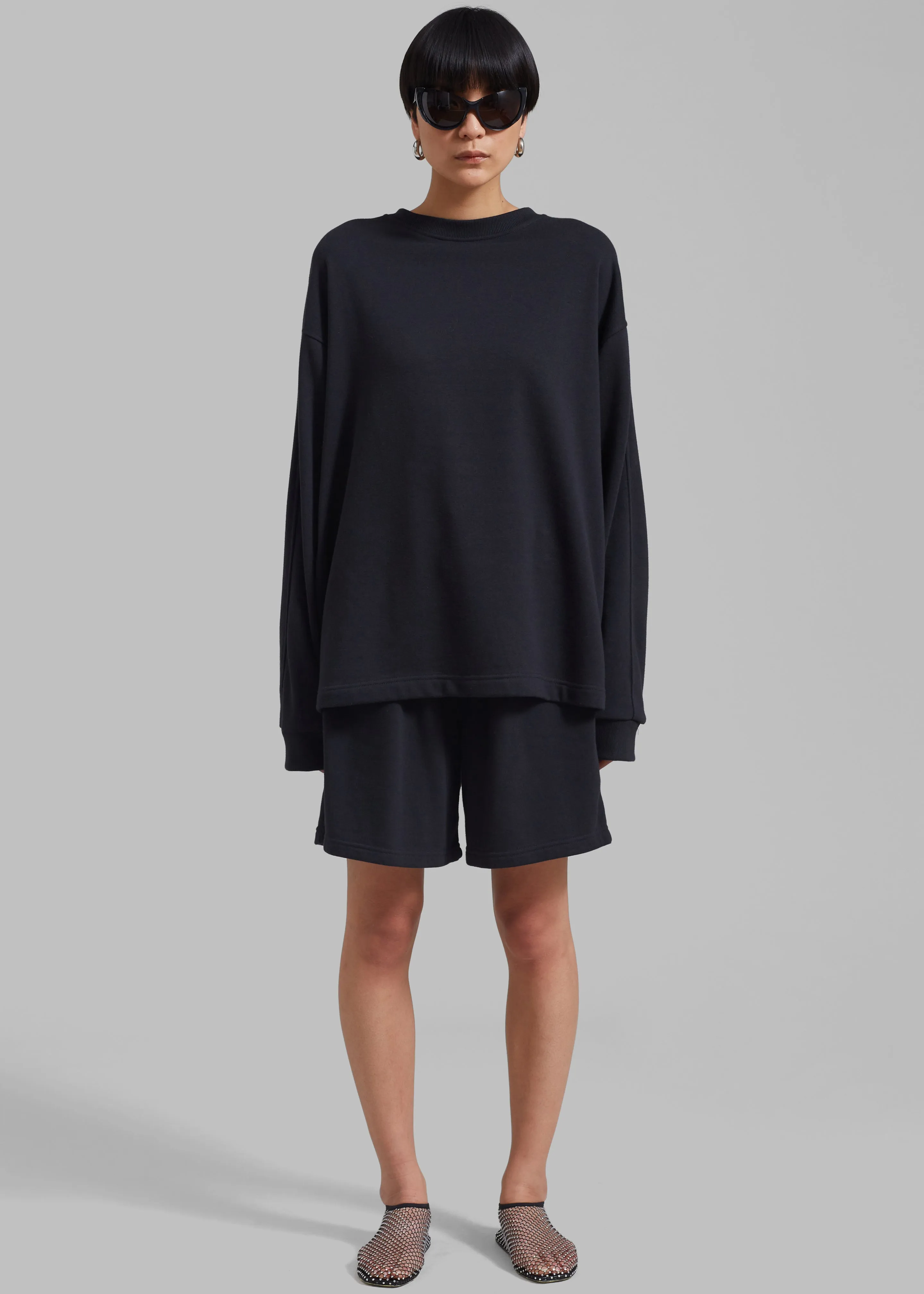 Newton Long Sleeves Sweat Tee - Black sold by Frankie Shop