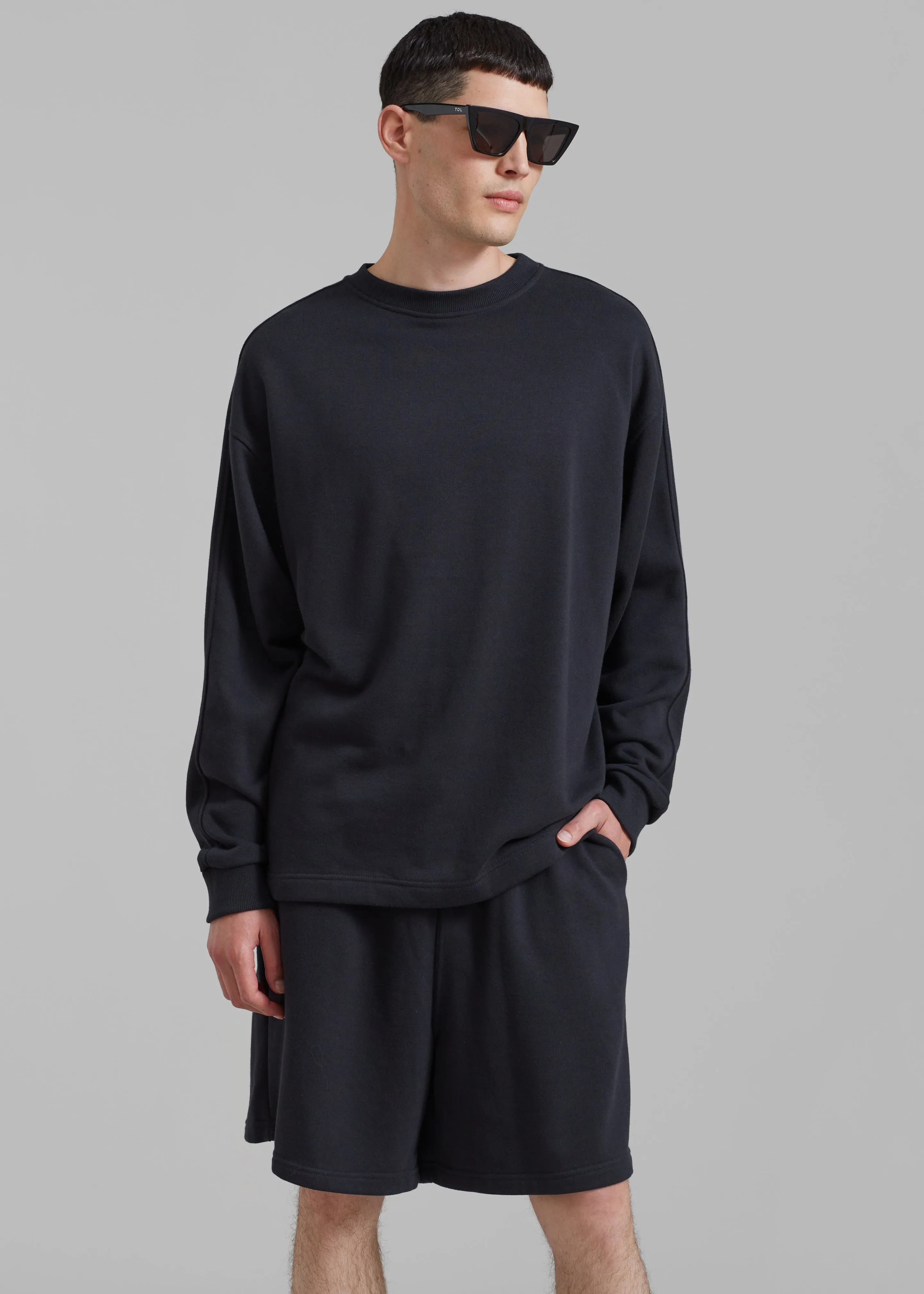 Newton Long Sleeves Sweat Tee - Black sold by Frankie Shop product image thumbnail 5
