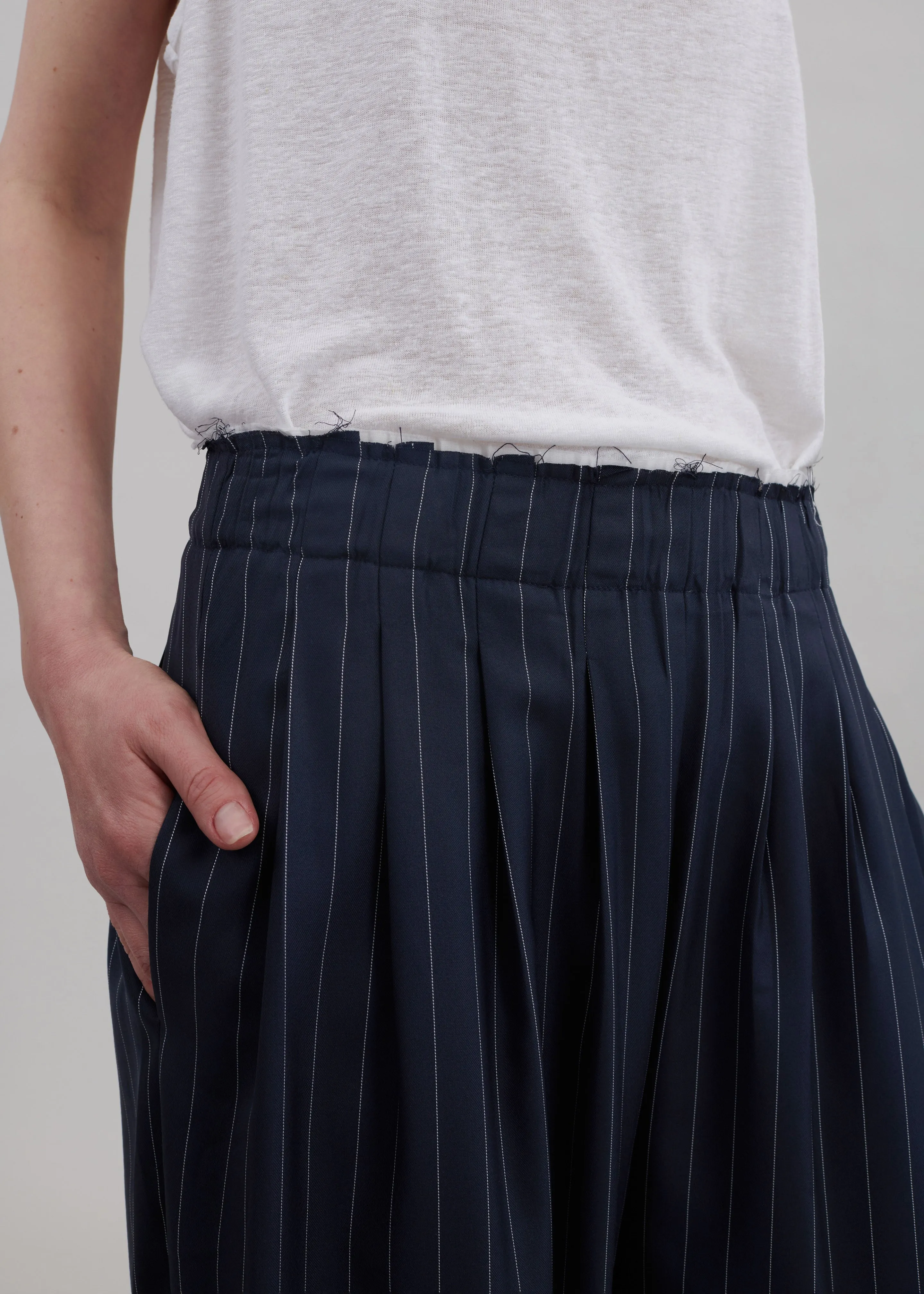 Caden Boxer Trousers - Navy/White Pinstripe sold by Frankie Shop product image thumbnail 2