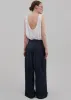 Caden Boxer Trousers - Navy/White Pinstripe sold by Frankie Shop