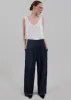 Caden Boxer Trousers - Navy/White Pinstripe sold by Frankie Shop