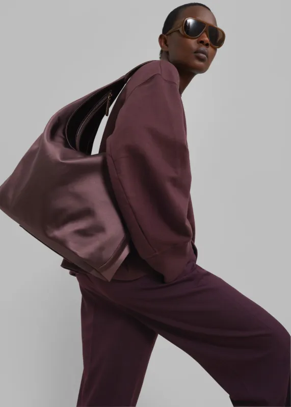 Loulou Studio Alegrina Satin Hobo Bag - Midnight Bordeaux sold by Frankie Shop