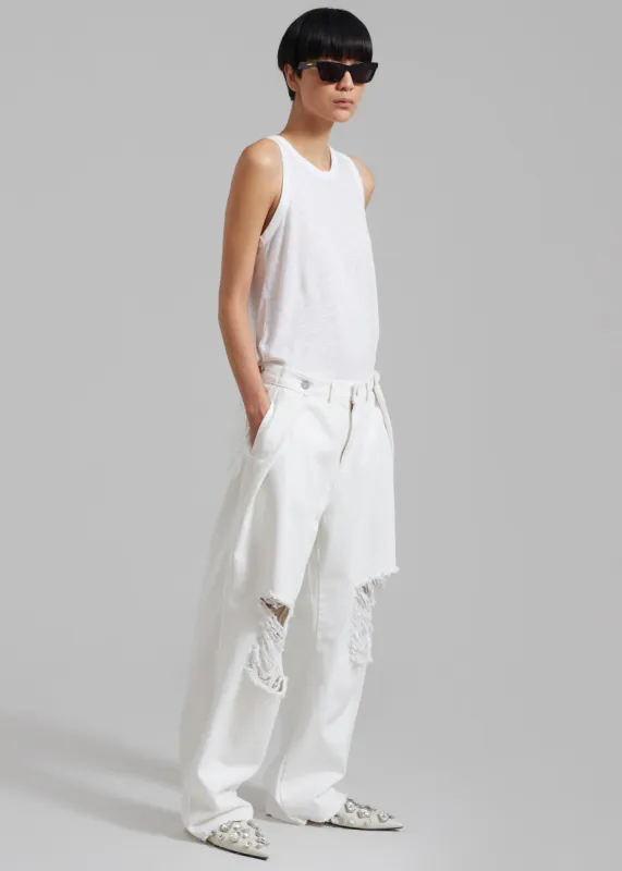 Mercer Ripped Jeans - White made by Frankie Shop