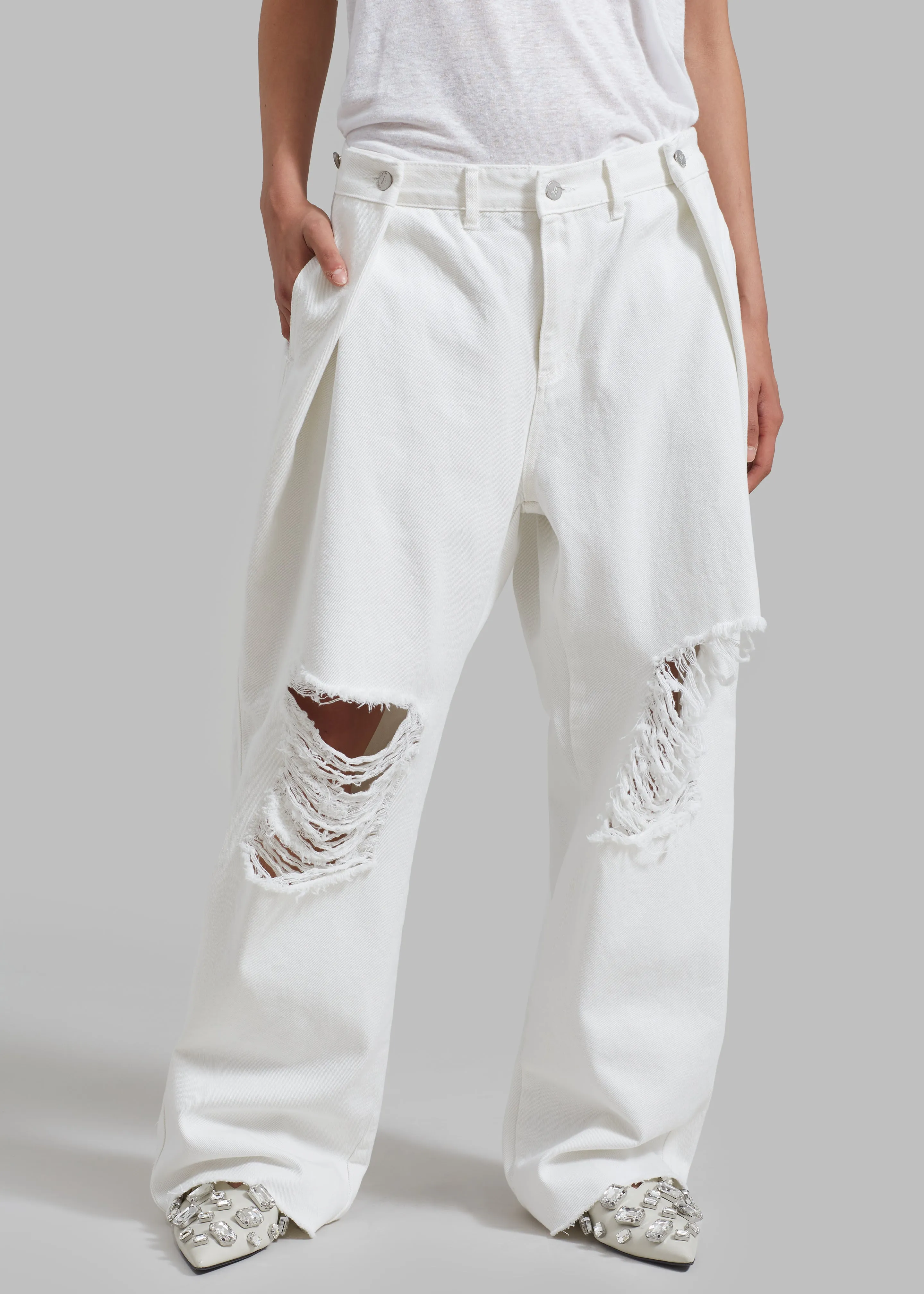 Mercer Ripped Jeans - White sold by Frankie Shop product image thumbnail 2