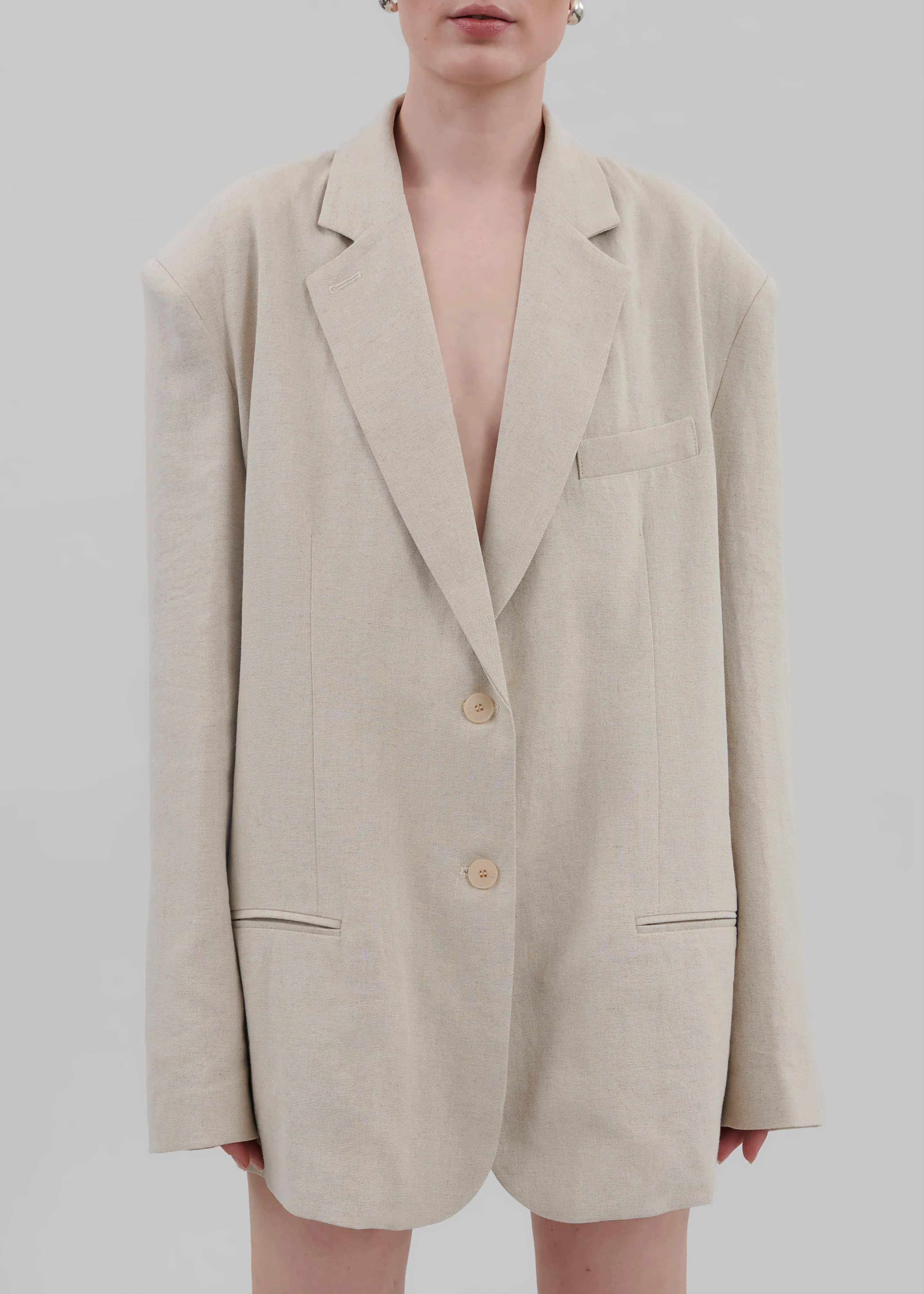 Keenan Linen Oversized Blazer - Sand sold by Frankie Shop product image thumbnail 5